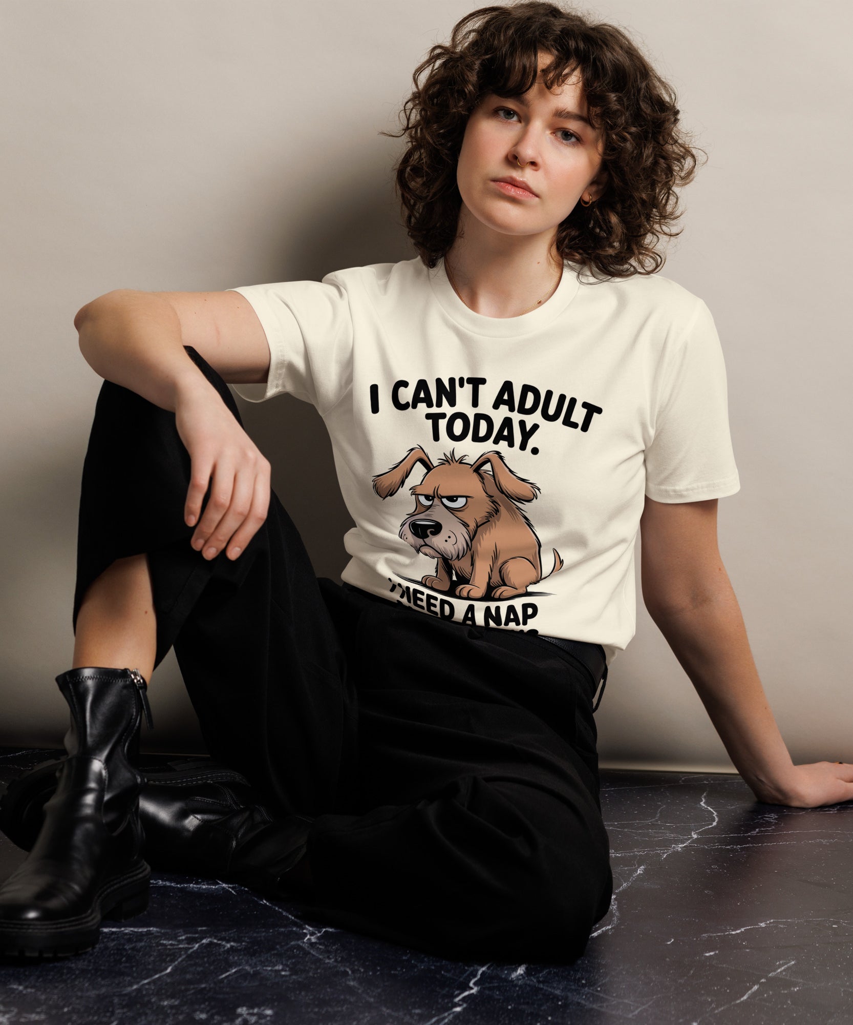 I Can't Adult Today Funny Dog Unisex Premium T-Shirt | Gallory Hive