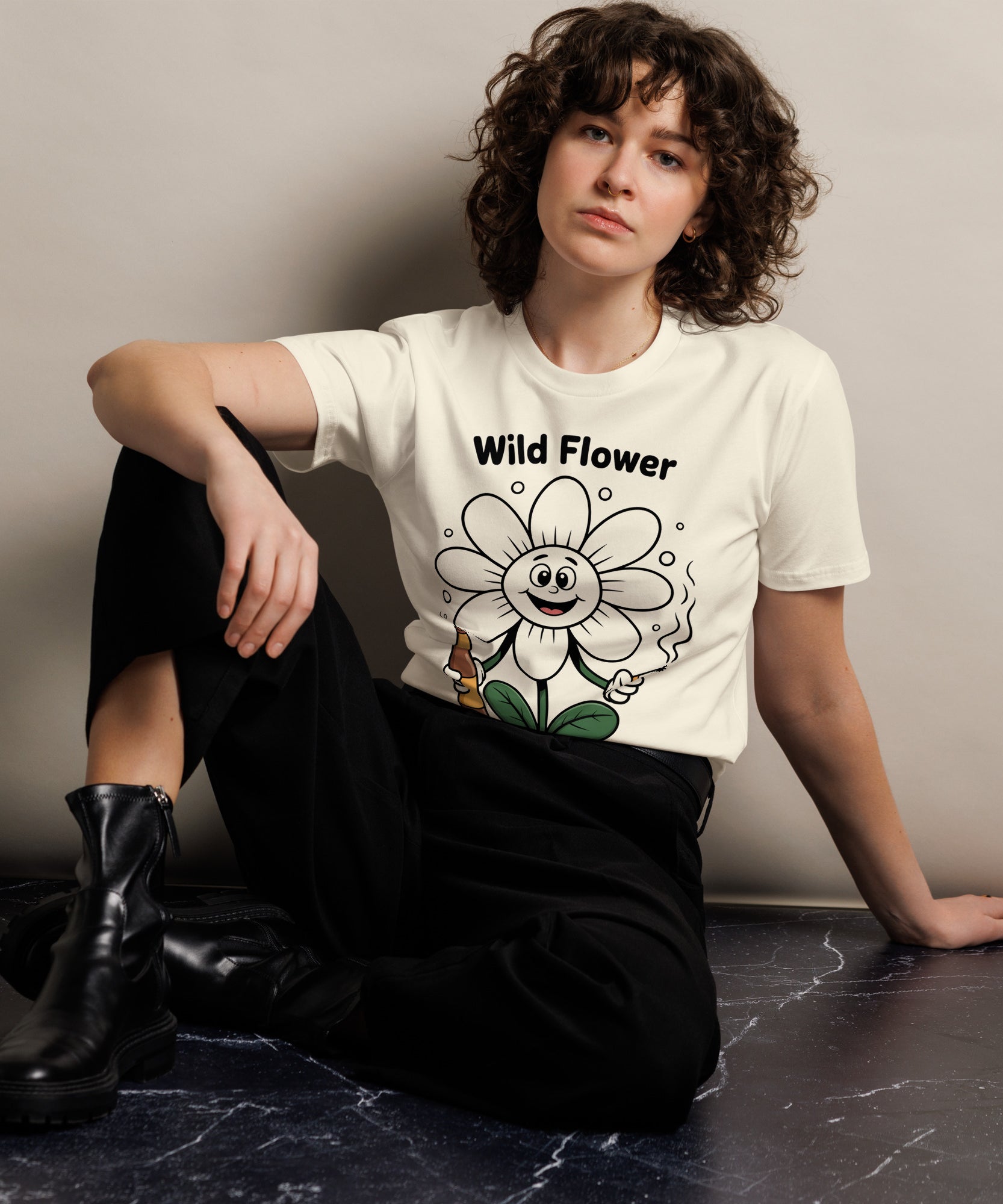 Wildflower Funny Unisex Premium Cotton Graphic T-Shirt | Gallory Hive