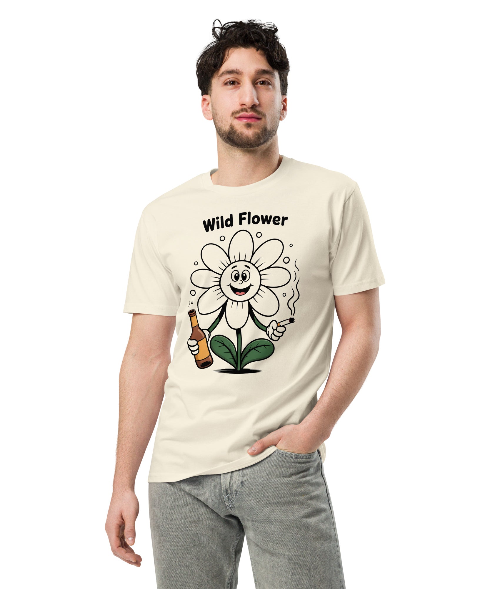 Wildflower Funny Unisex Premium Cotton Graphic T-Shirt | Gallory Hive
