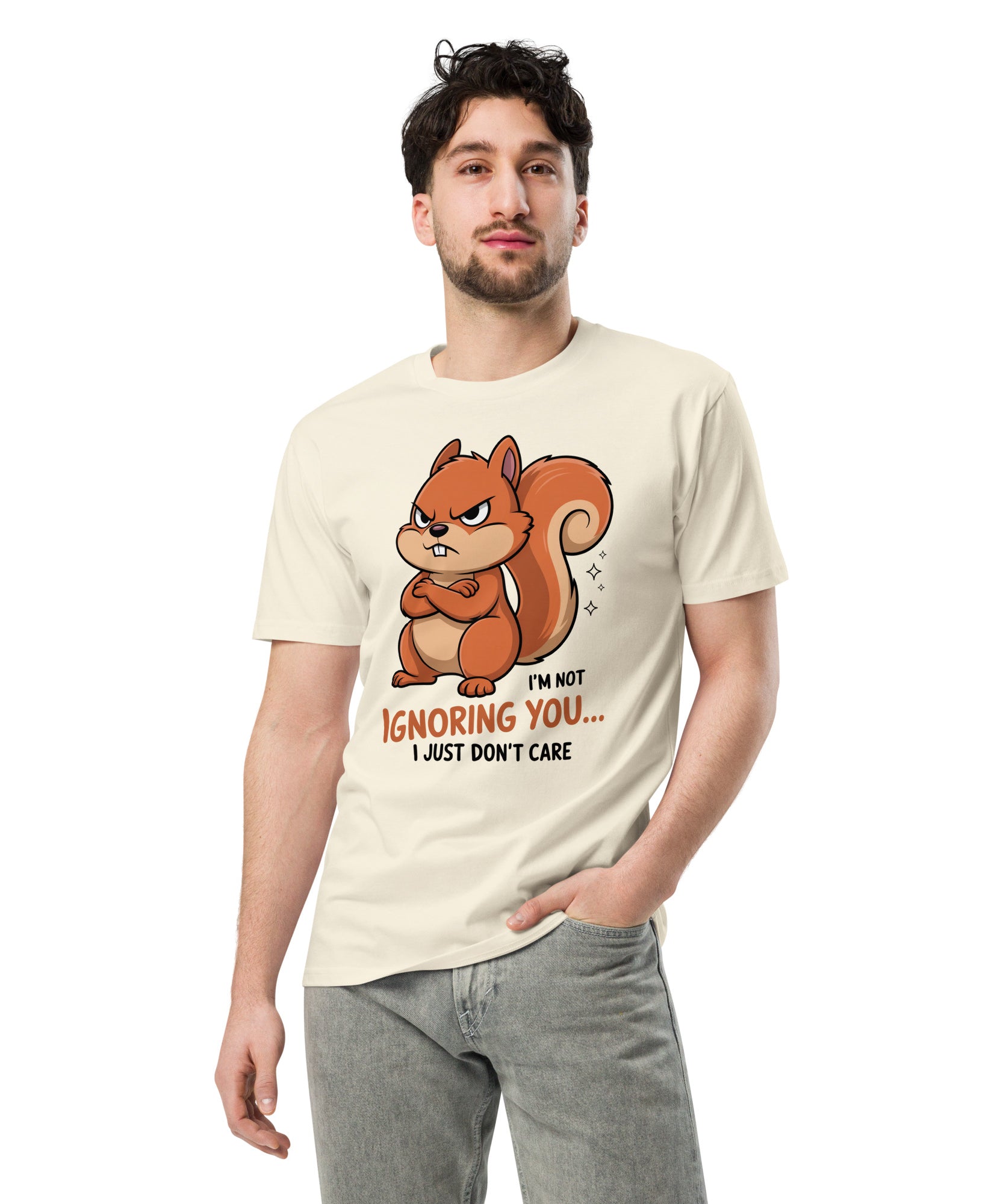Ignoring You Funny Angry Squirrel Premium Cotton T-Shirt | Gallory Hive