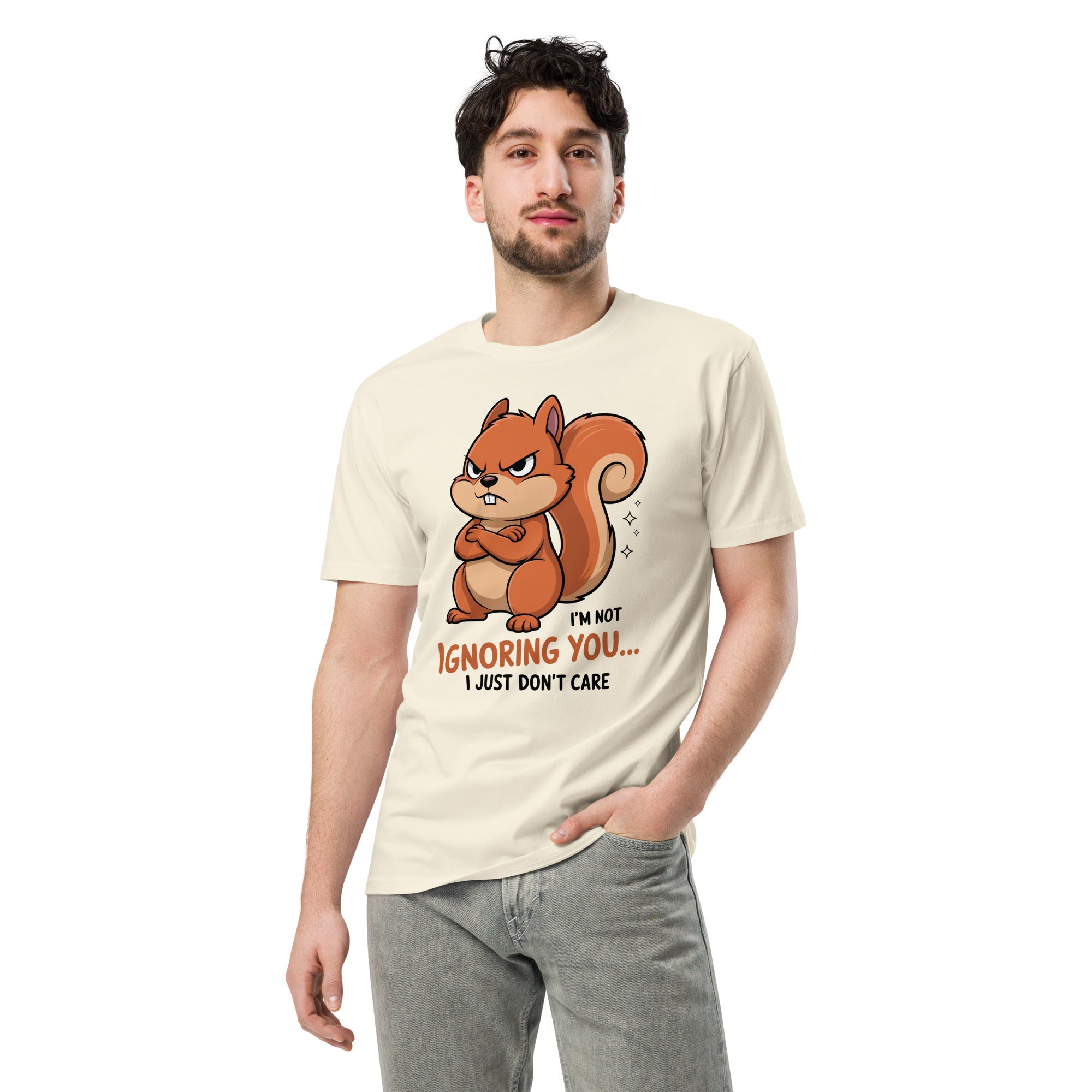 Ignoring You Funny Angry Squirrel Premium Cotton T-Shirt | Gallory Hive