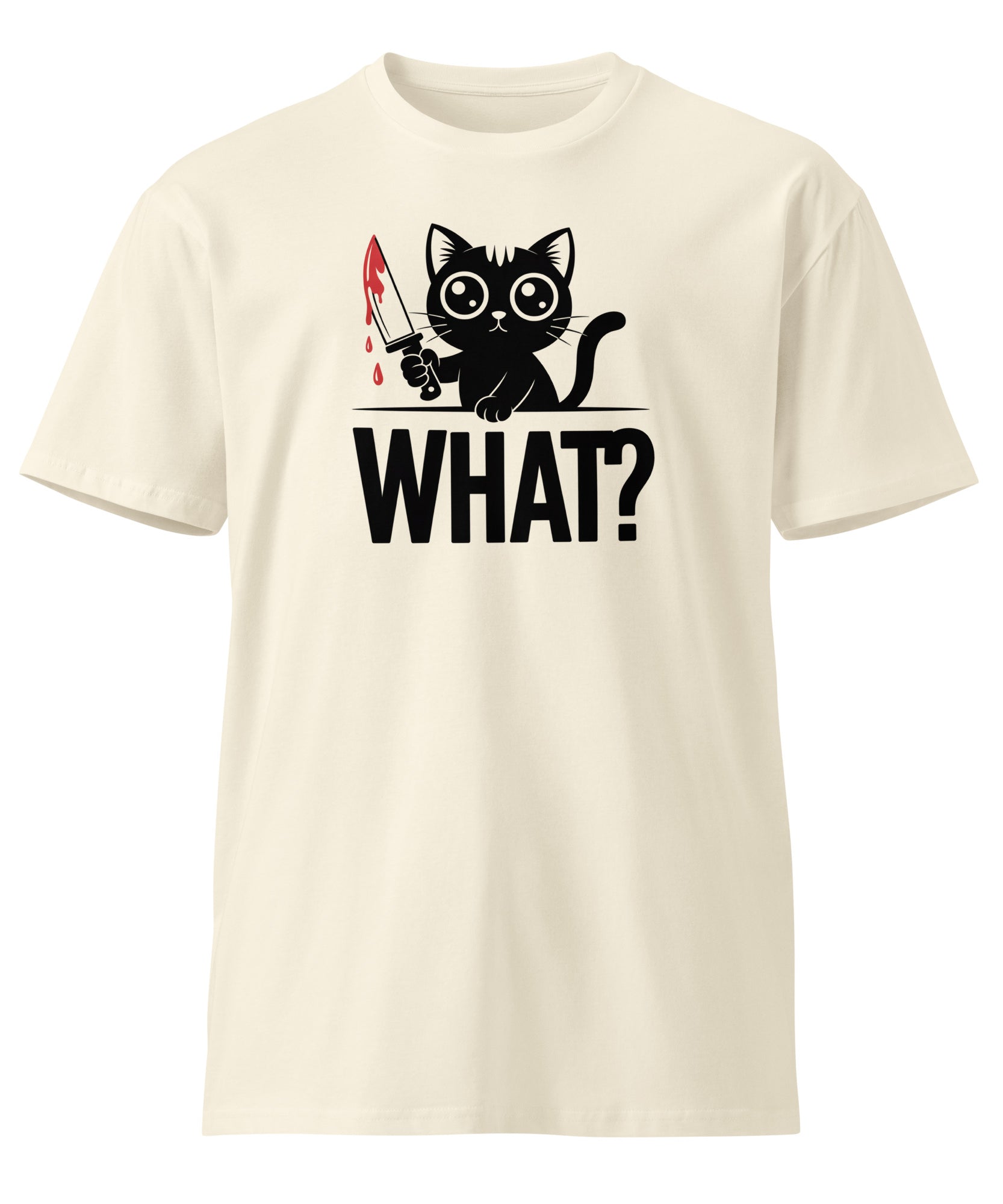 Funny Horror Cat What Graphic Unisex Premium T-Shirt | Gallory Hive