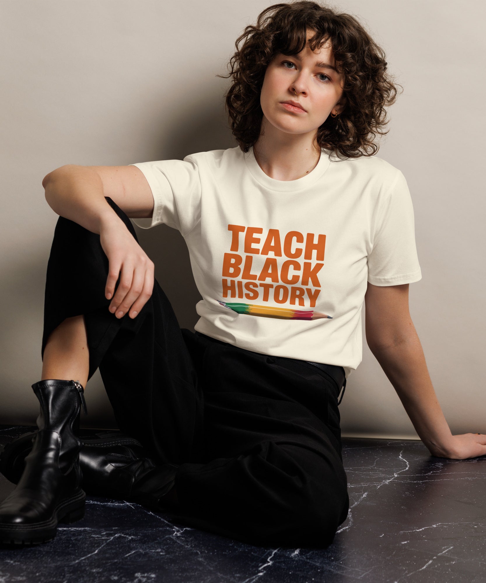 Teach Black History Teacher Pride Graphic Unisex Premium T-shirt | Gallory Hive