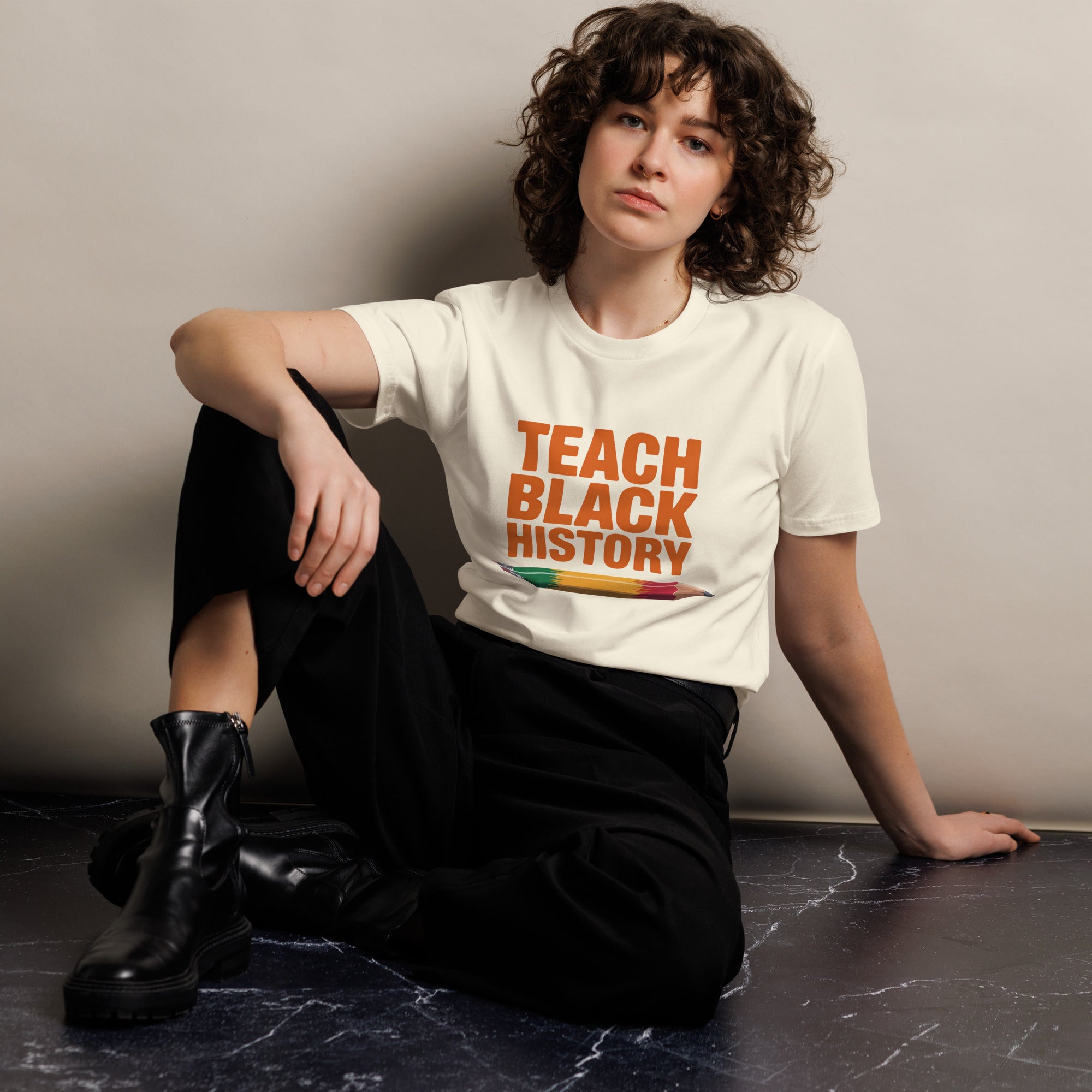 Teach Black History Teacher Pride Graphic Unisex Premium T-shirt | Gallory Hive