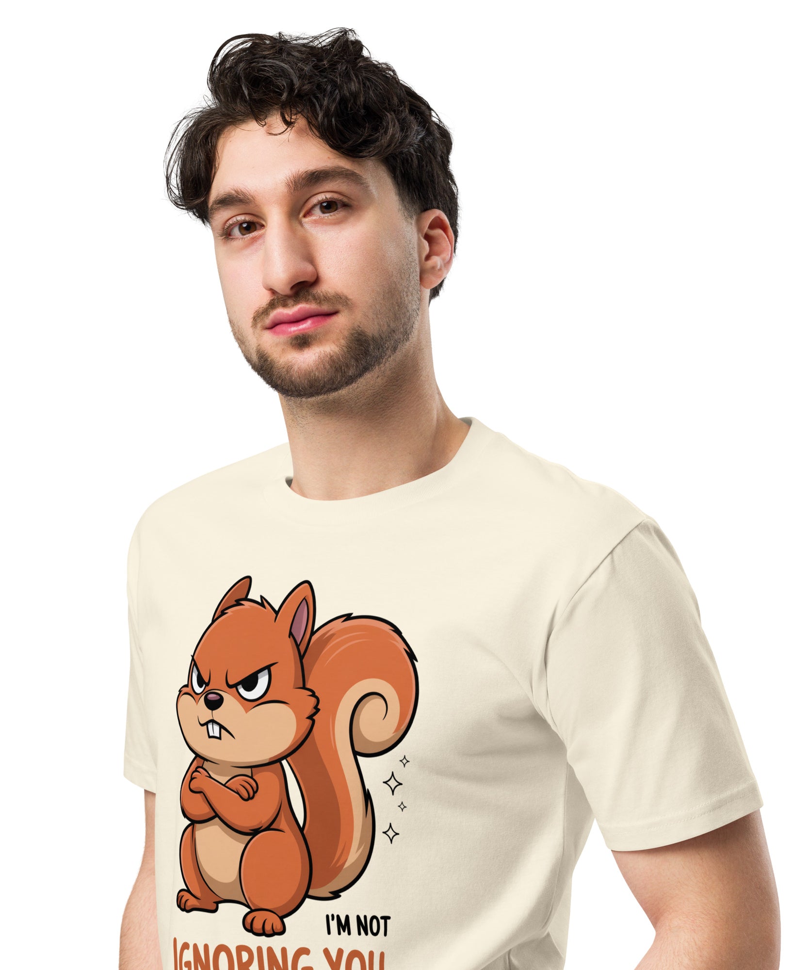 Ignoring You Funny Angry Squirrel Premium Cotton T-Shirt | Gallory Hive