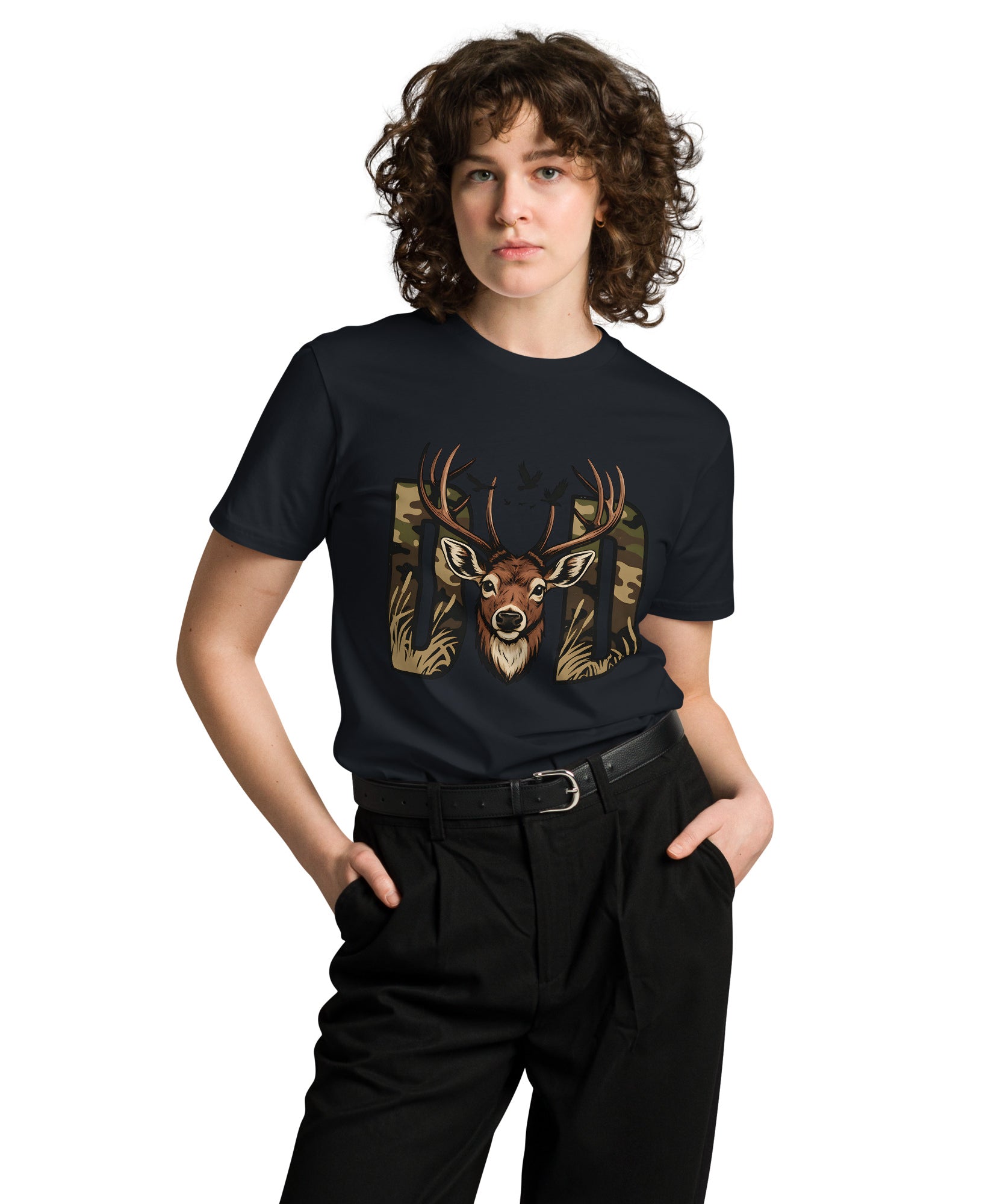 Dad Deer Hunting Premium Cotton T-Shirt | Gallory Hive