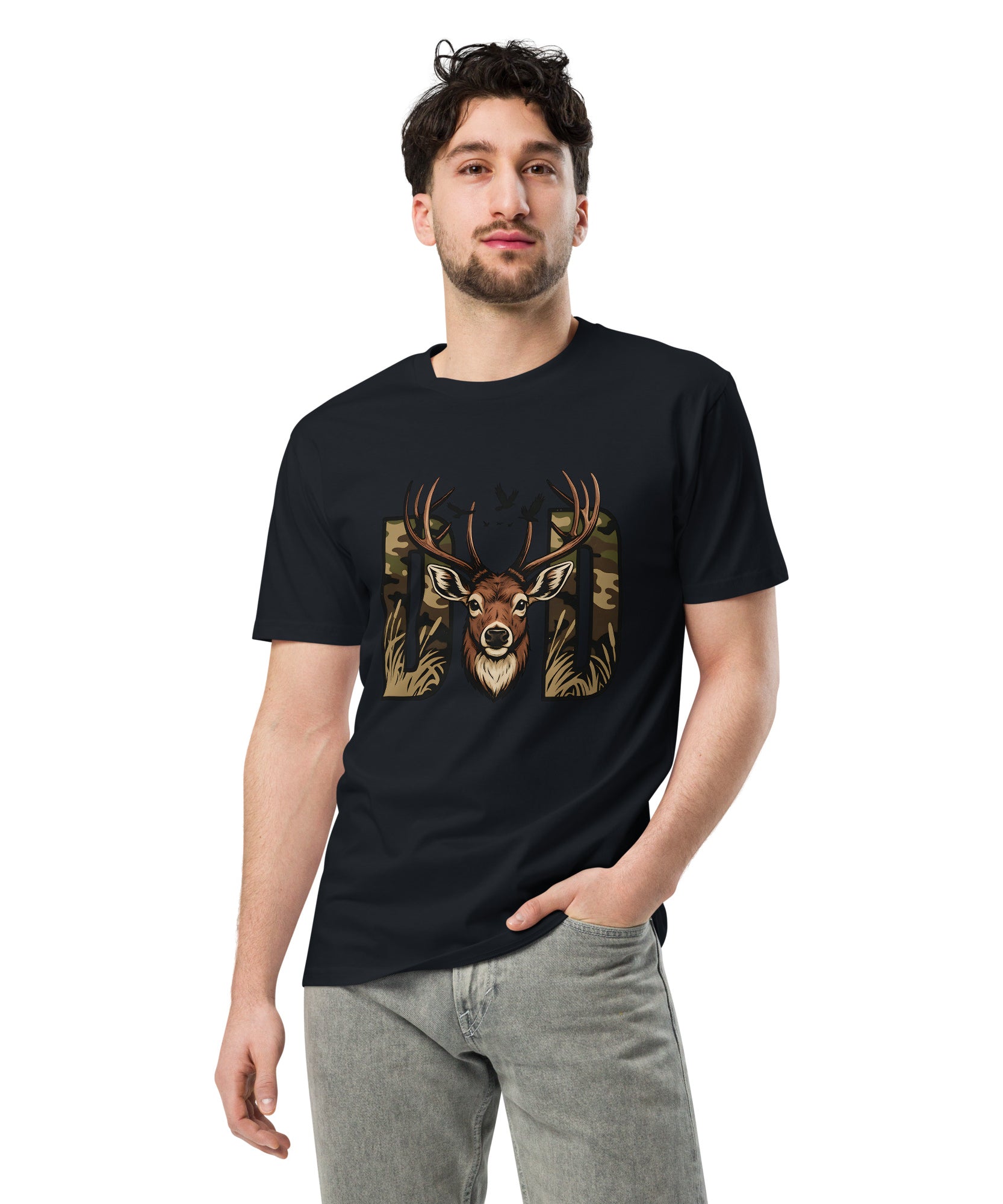 Dad Deer Hunting Premium Cotton T-Shirt | Gallory Hive
