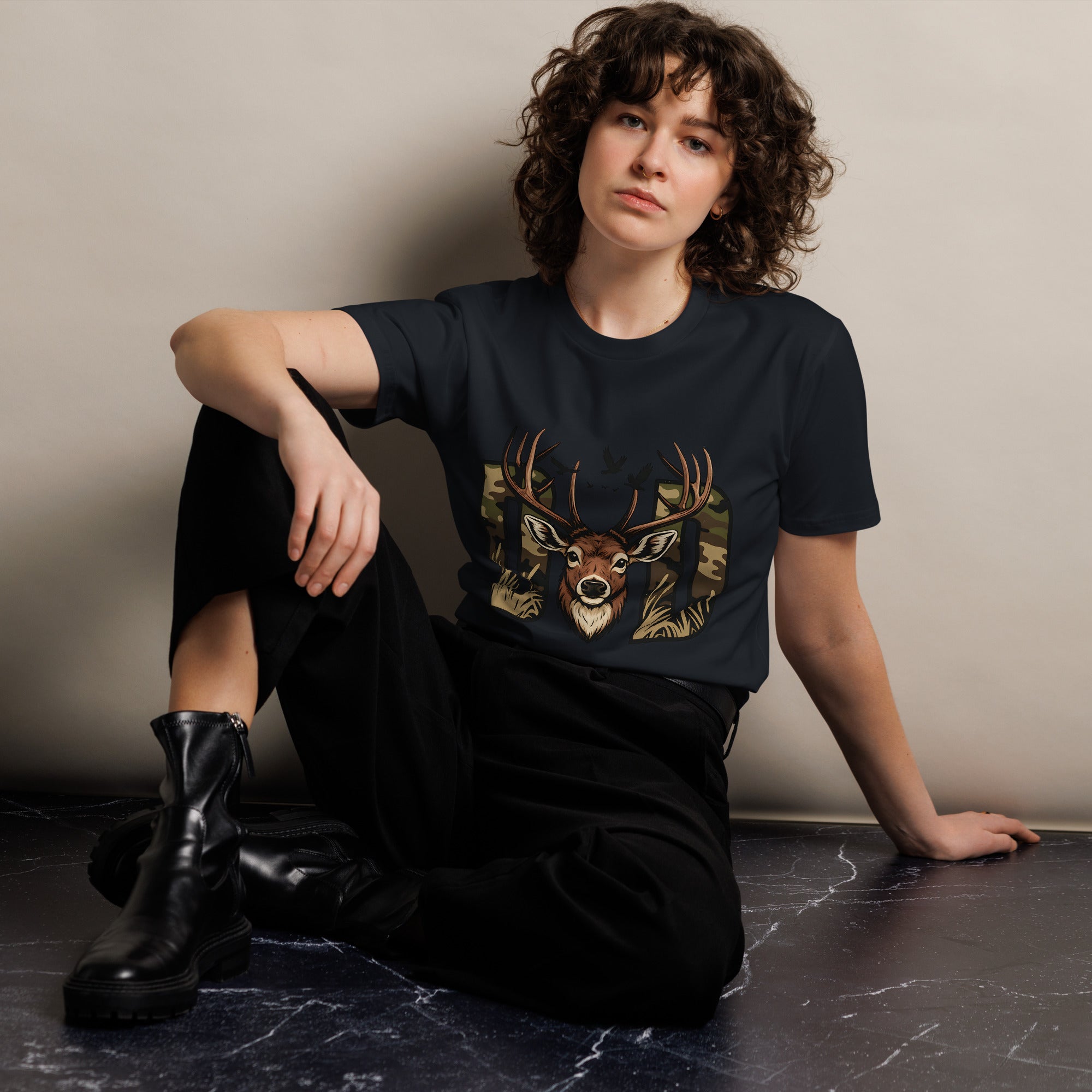 Dad Deer Hunting Premium Cotton T-Shirt | Gallory Hive
