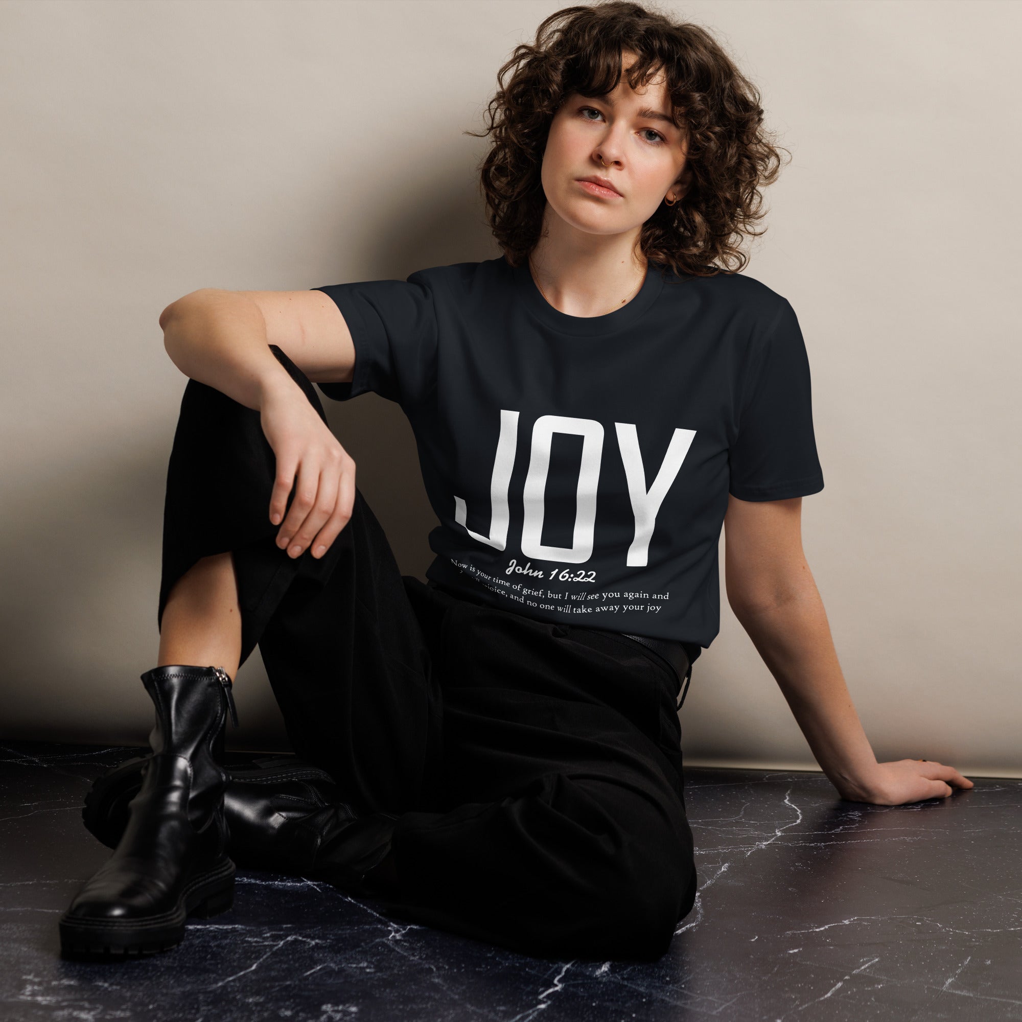 Joy Faith Inspirational Premium Unisex Cotton T-Shirt | Gallory Hive