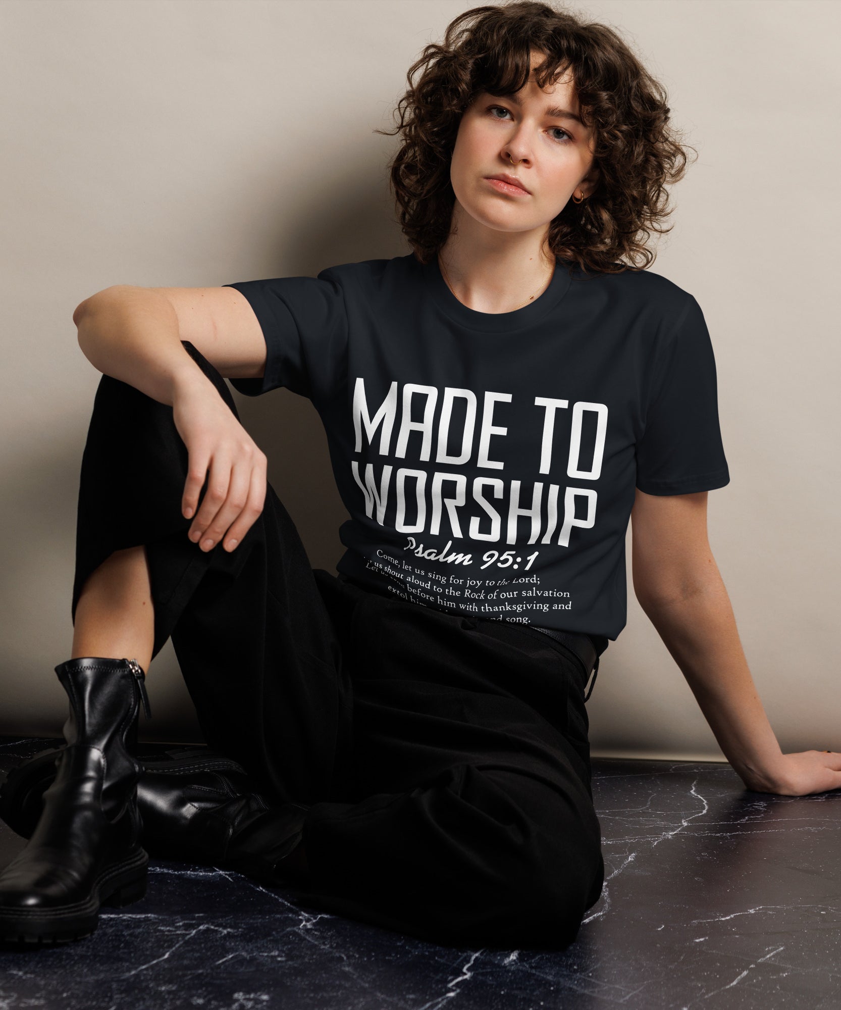 Made to Worship Inspirational Premium Cotton T-Shirt | Gallory Hive