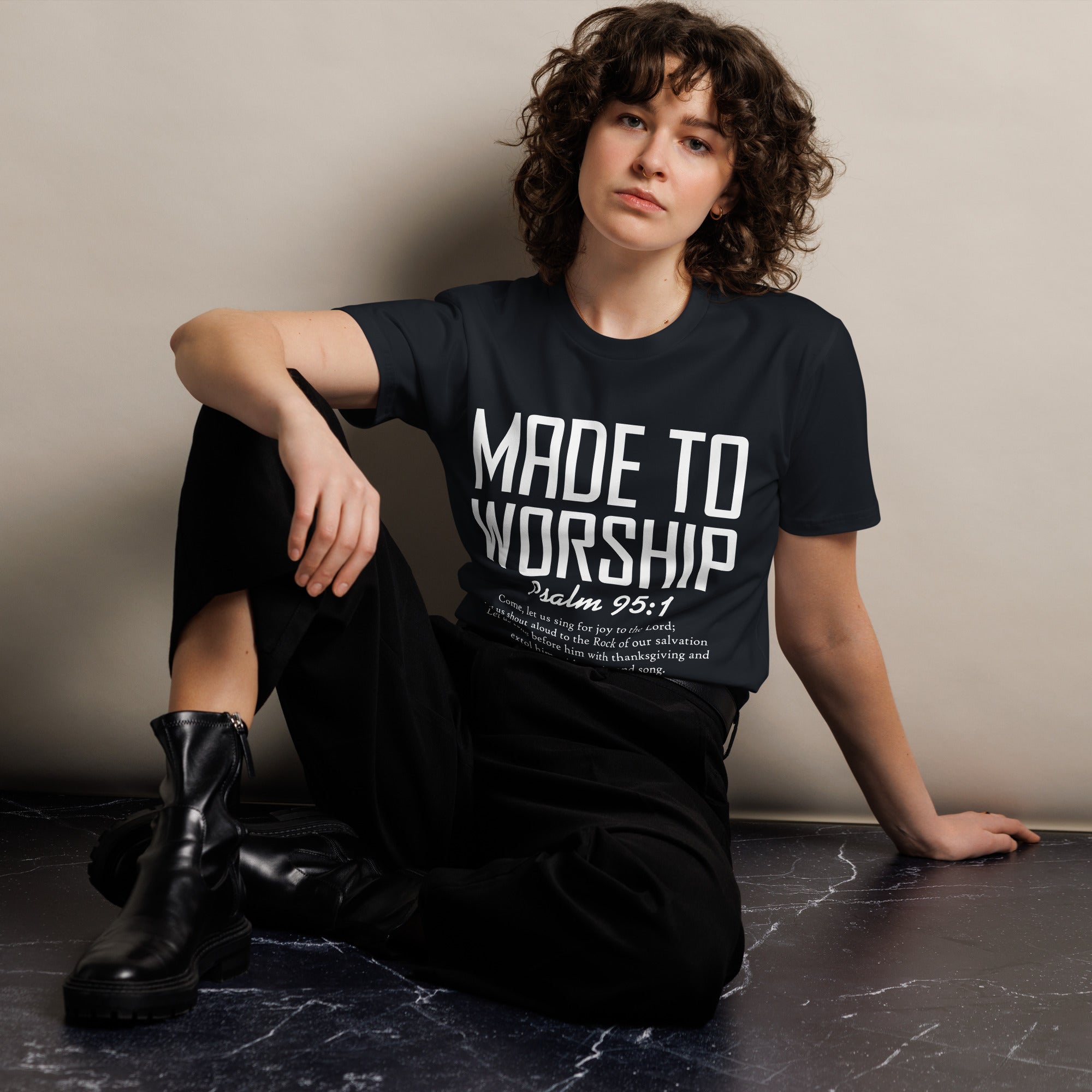 Made to Worship Inspirational Premium Cotton T-Shirt | Gallory Hive