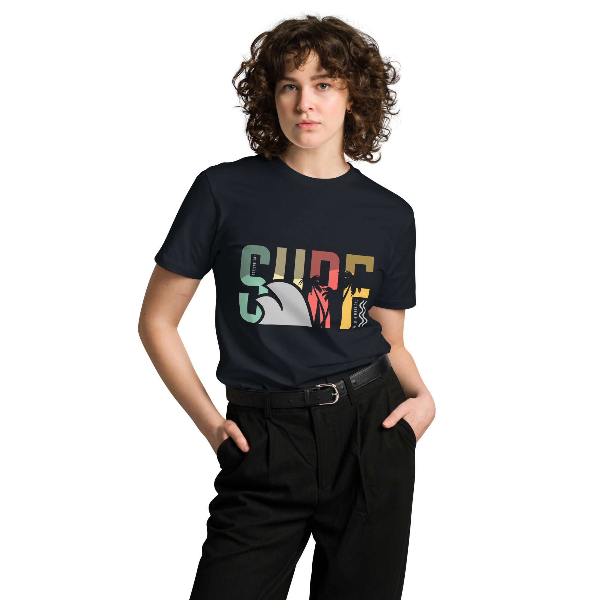 Retro Surf Beach Premium Unisex Cotton T-Shirt | Gallory Hive