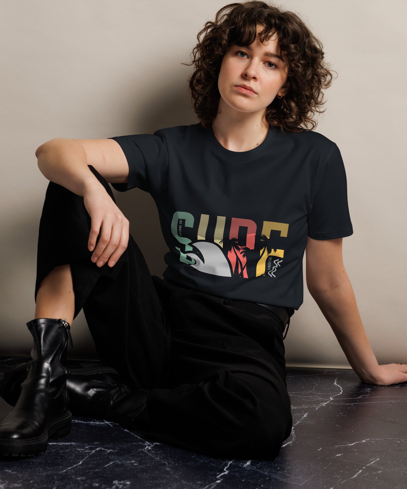 Retro Surf Beach Premium Unisex Cotton T-Shirt | Gallory Hive