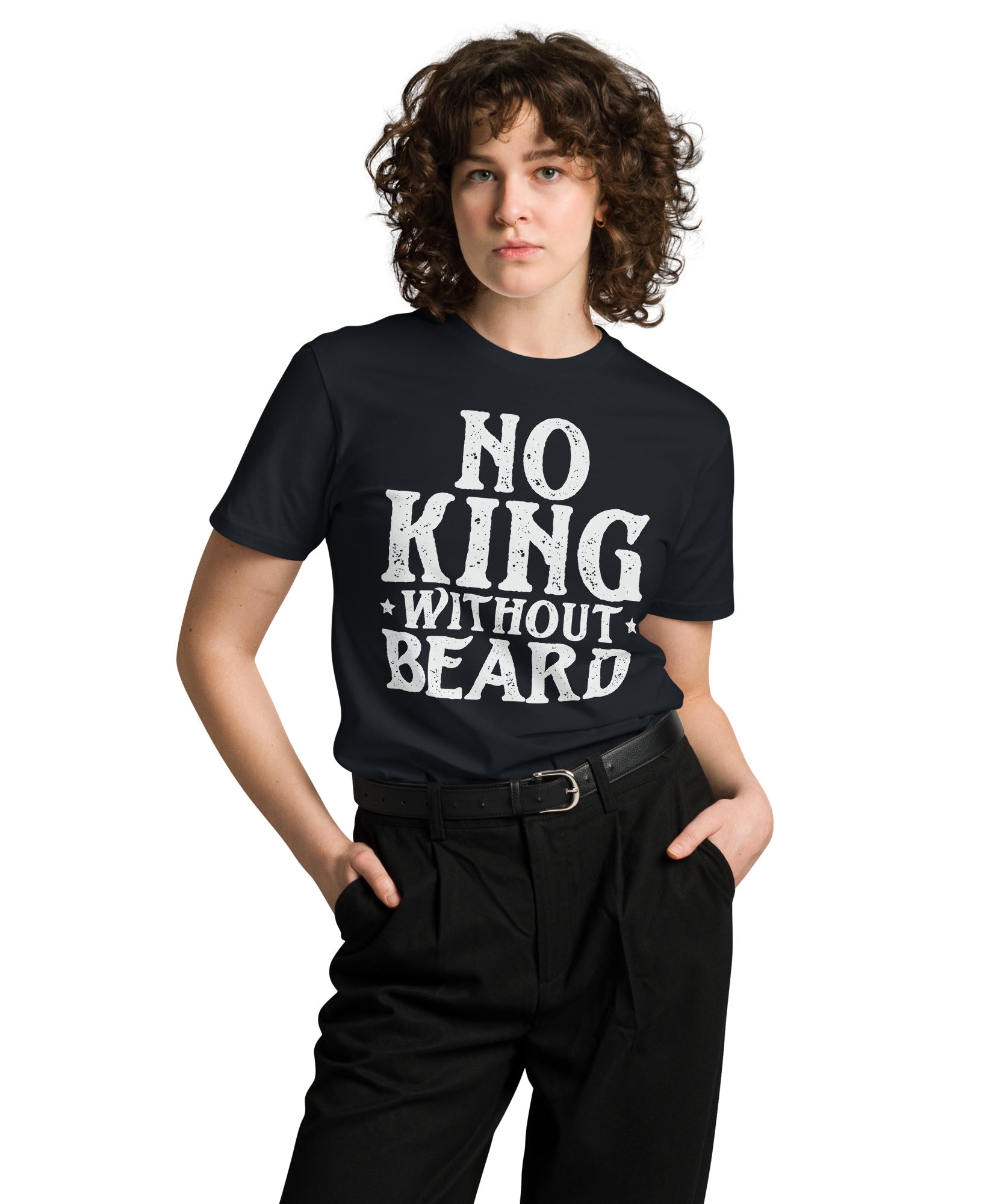 No King Without Beard Unisex Premium Cotton T-Shirt | Gallory Hive