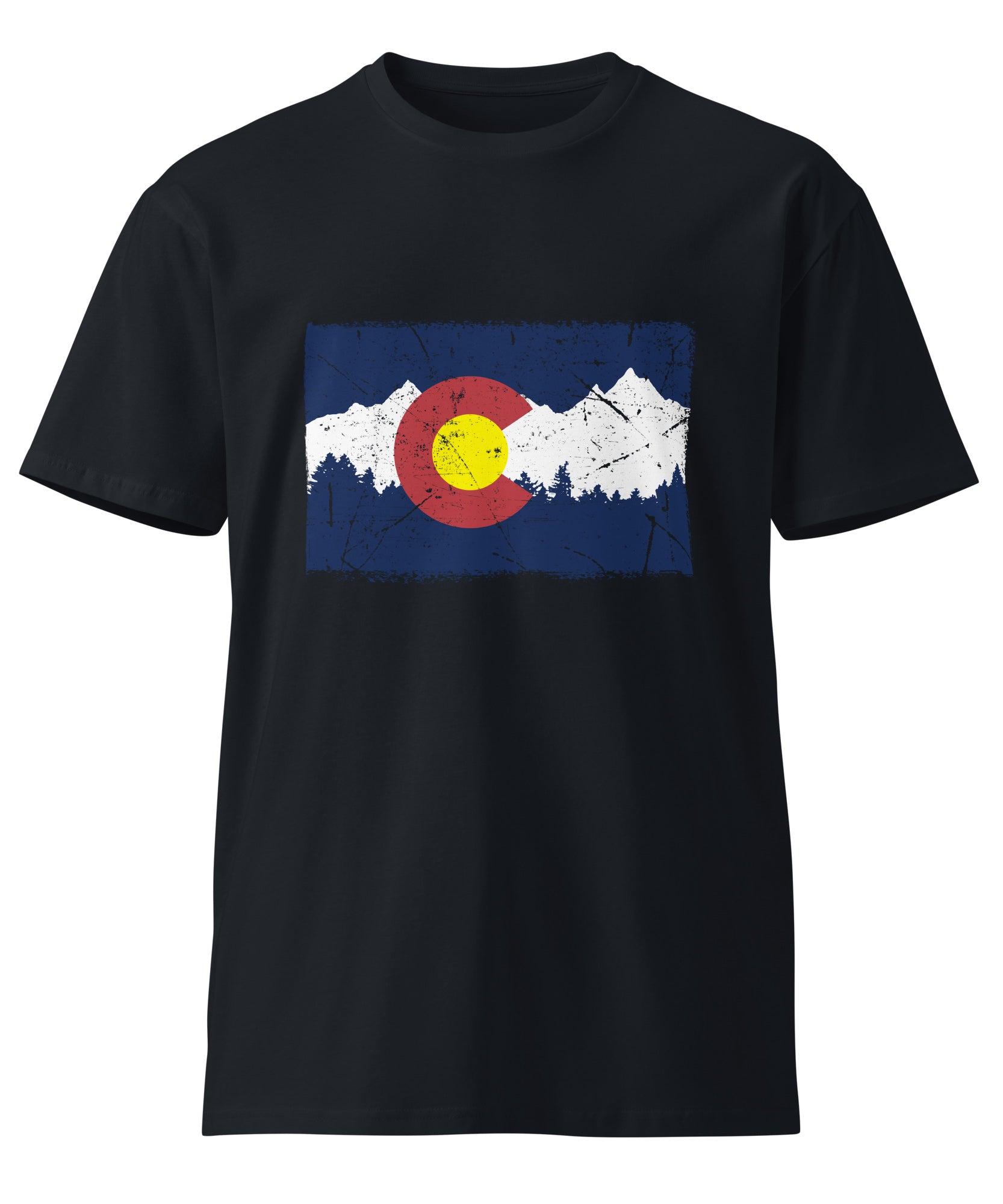 Colorado Mountain Flag Graphic Cotton T-Shirt | Gallory Hive