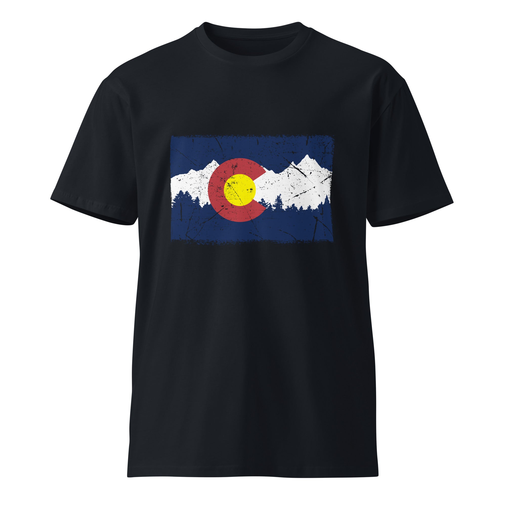 Colorado Mountain Flag Graphic Cotton T-Shirt | Gallory Hive