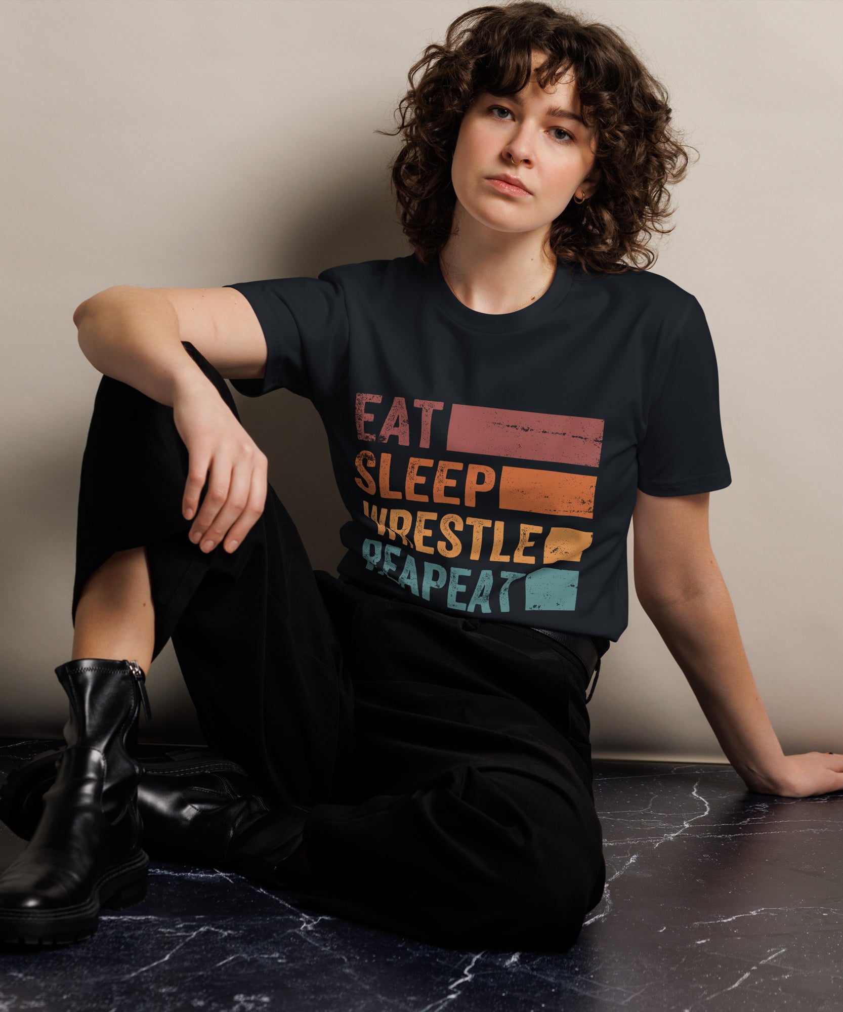 Eat Sleep Wrestle Repeat Wrestling Unisex Premium T-Shirt | Gallory Hive