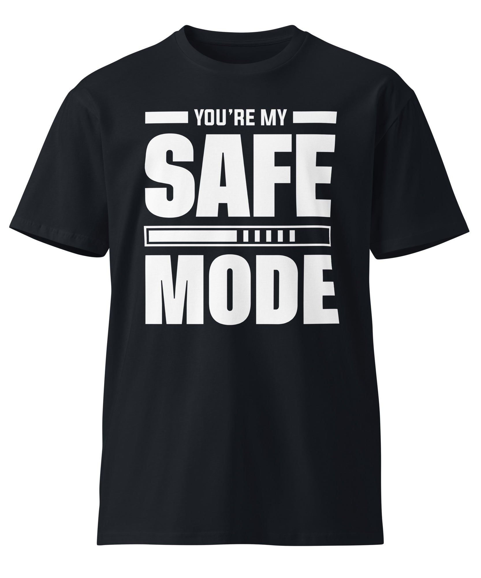 Safe Mode Typography Premium Cotton T-Shirt | Gallory Hive