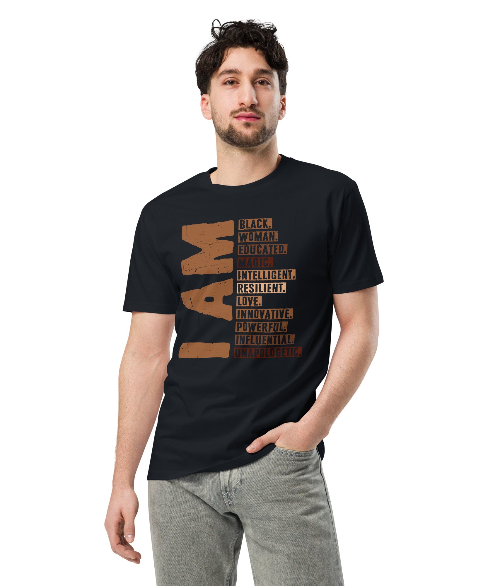 Powerful Black Woman Quote Premium Cotton T-Shirt | Gallory Hive