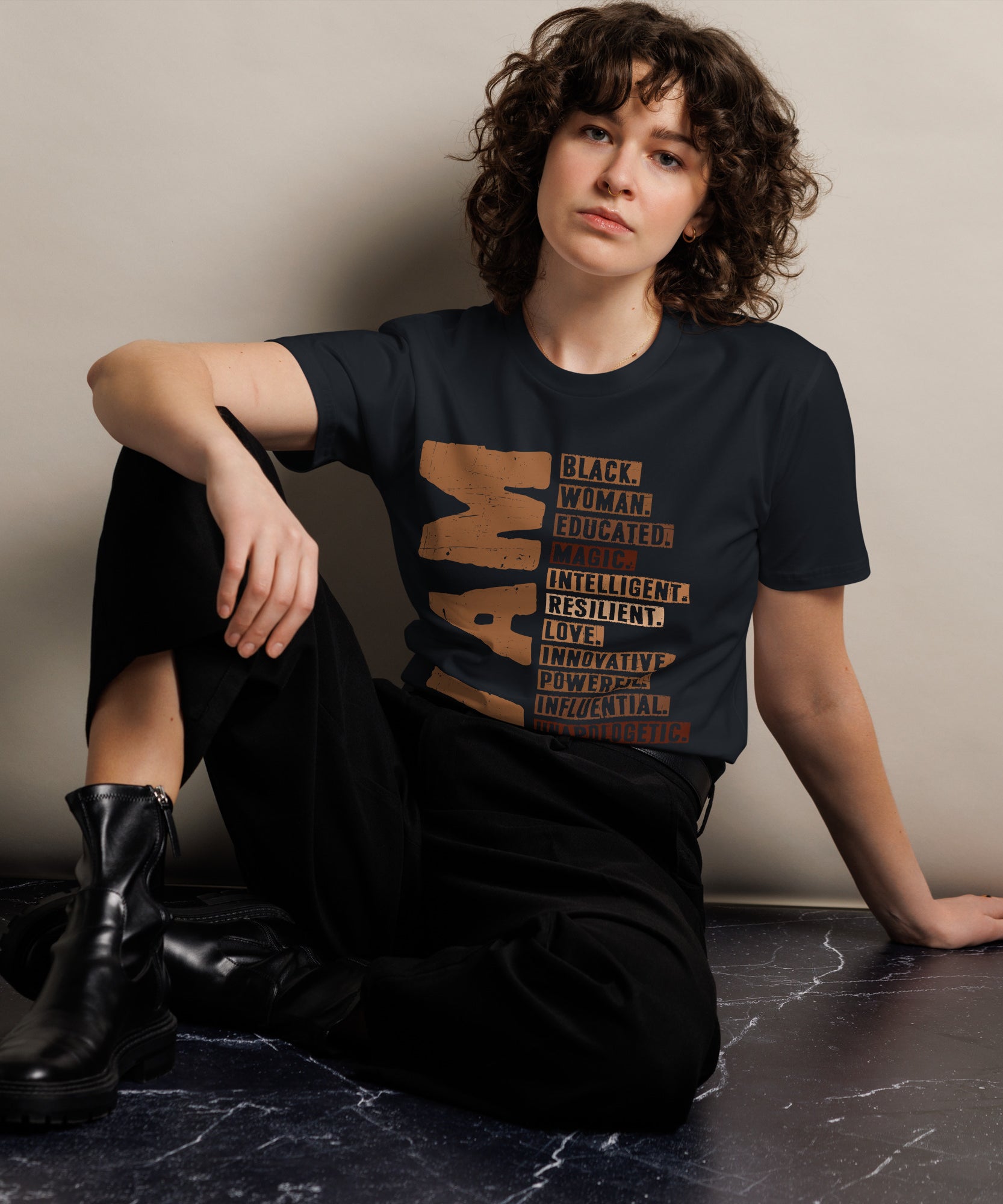 Powerful Black Woman Quote Premium Cotton T-Shirt | Gallory Hive