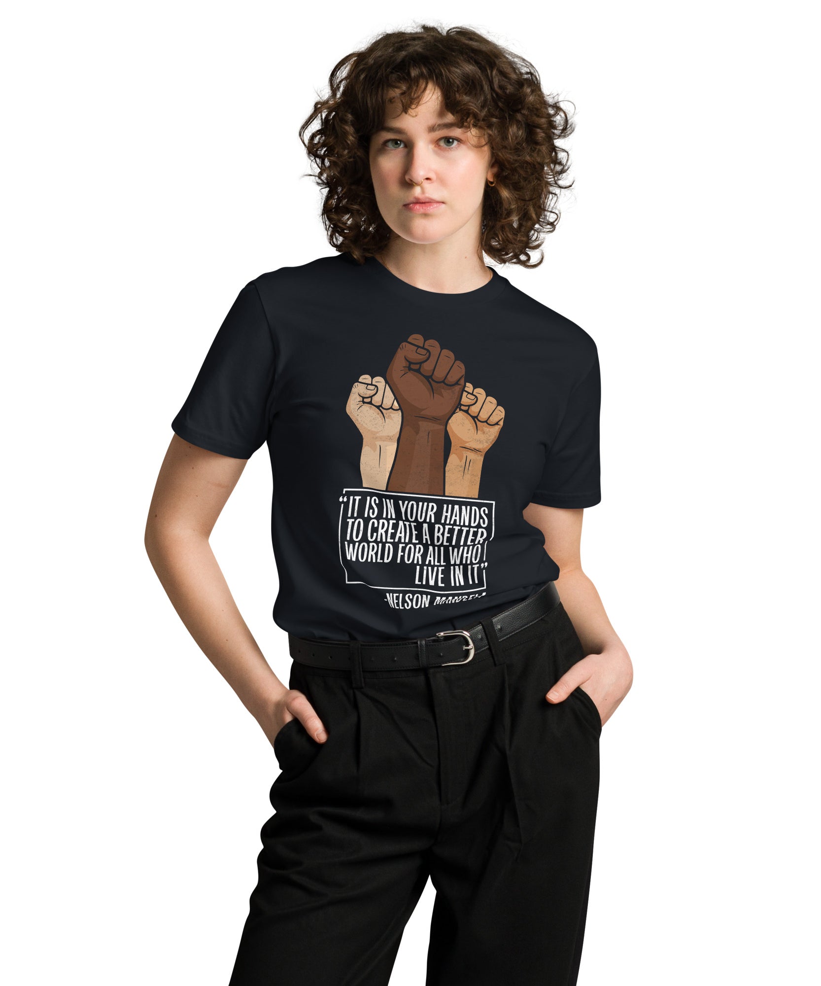 Mandela Inspirational Unisex Premium Cotton T-Shirt | Gallory Hive