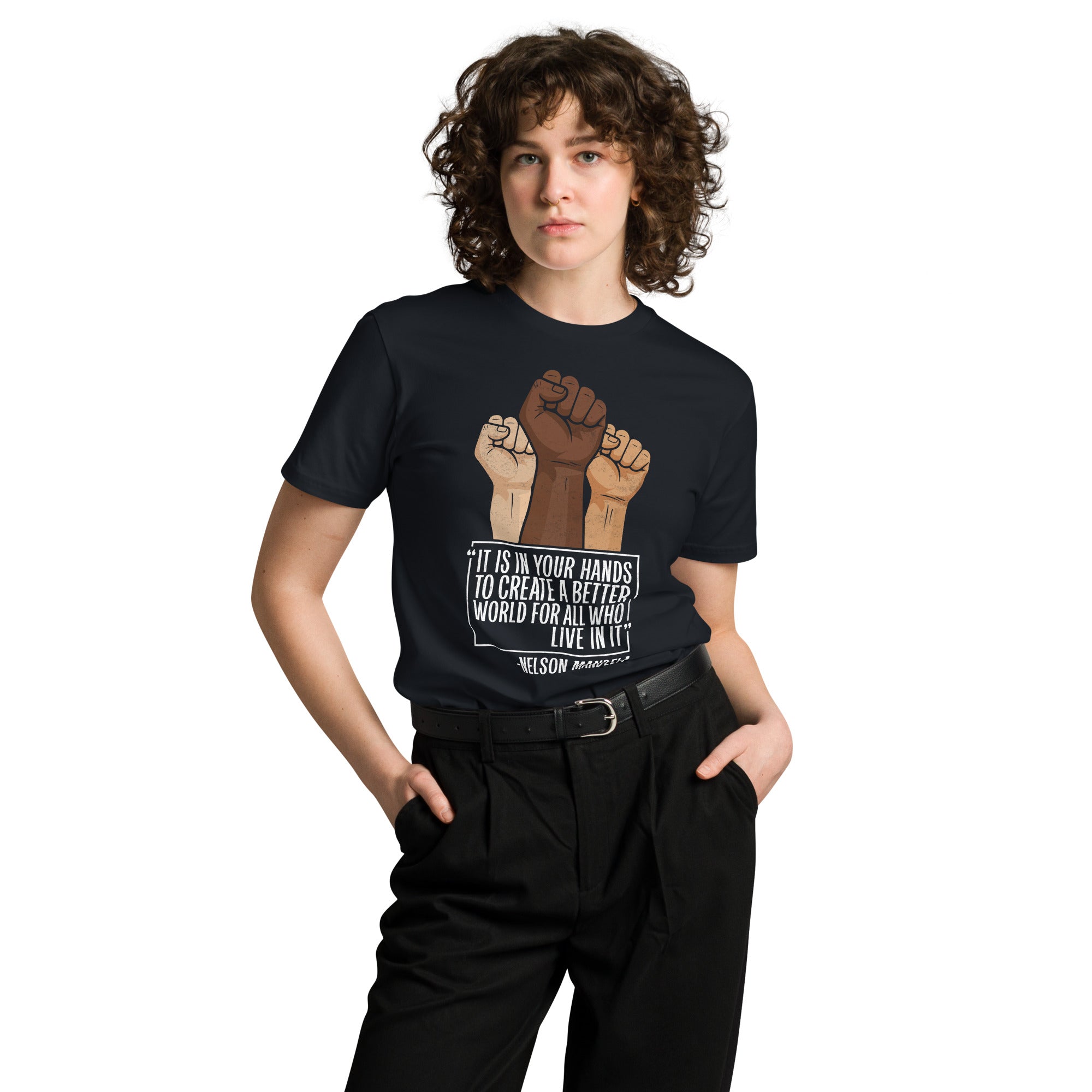 Mandela Inspirational Unisex Premium Cotton T-Shirt | Gallory Hive