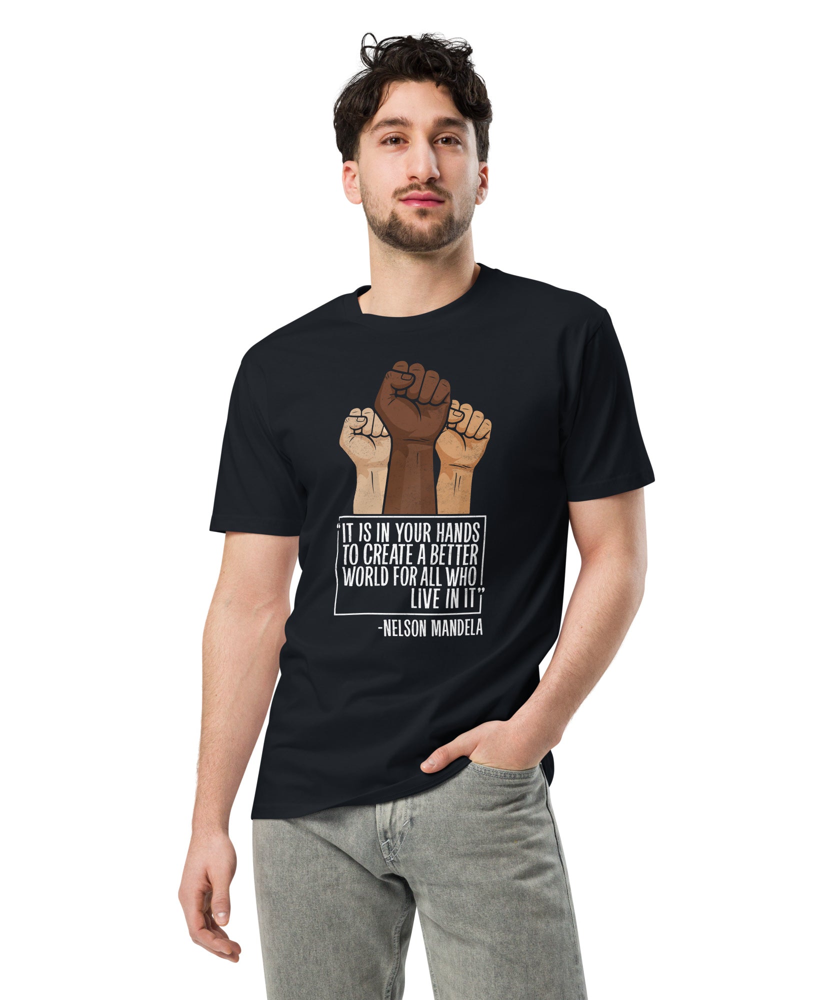 Mandela Inspirational Unisex Premium Cotton T-Shirt | Gallory Hive