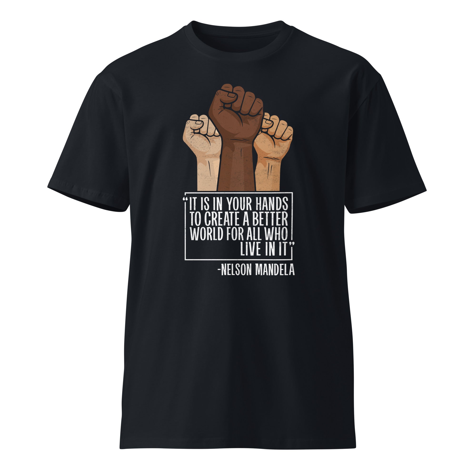 Mandela Inspirational Unisex Premium Cotton T-Shirt | Gallory Hive