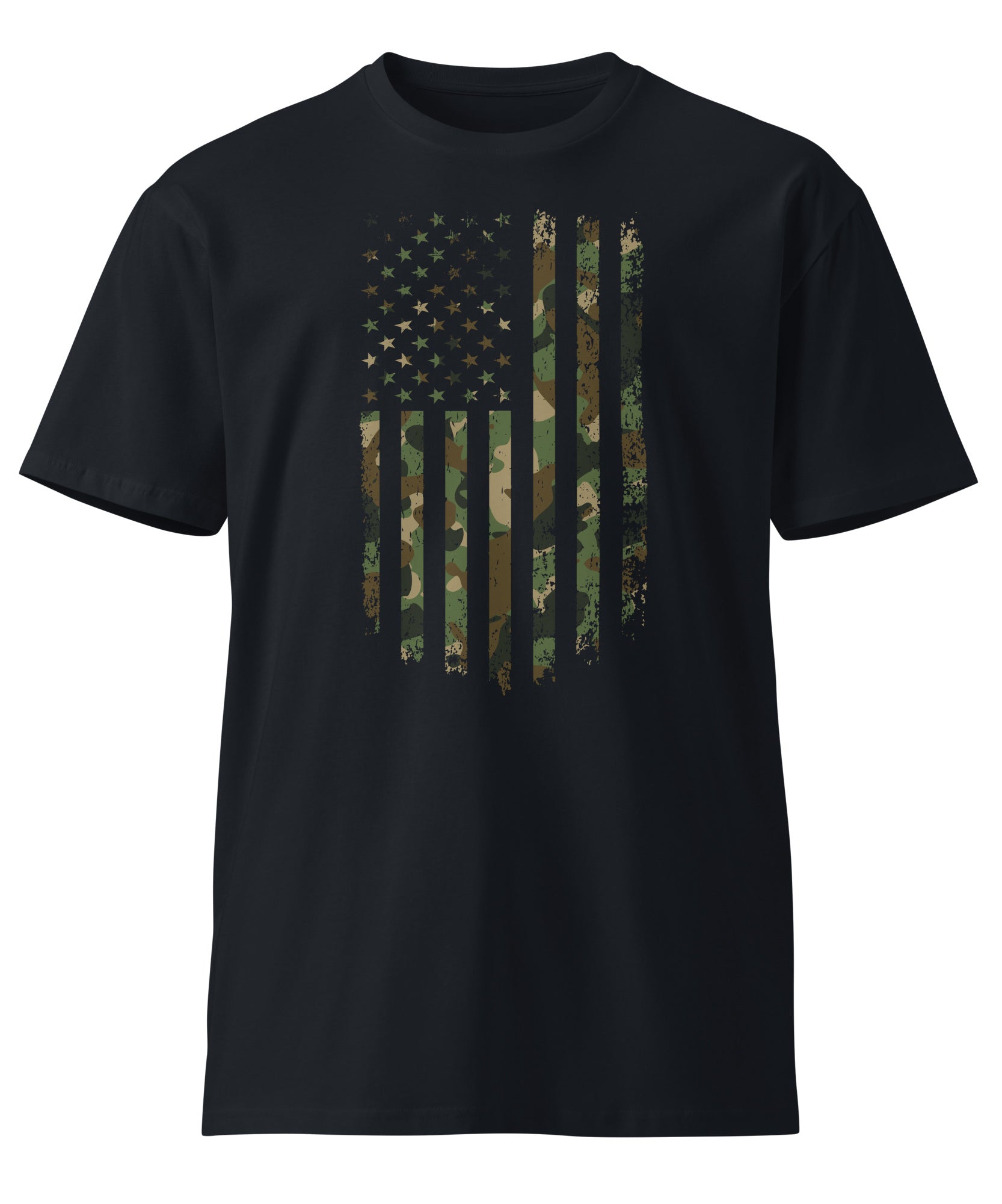 Military Style USA Flag Premium Cotton T-Shirt | Gallory Hive