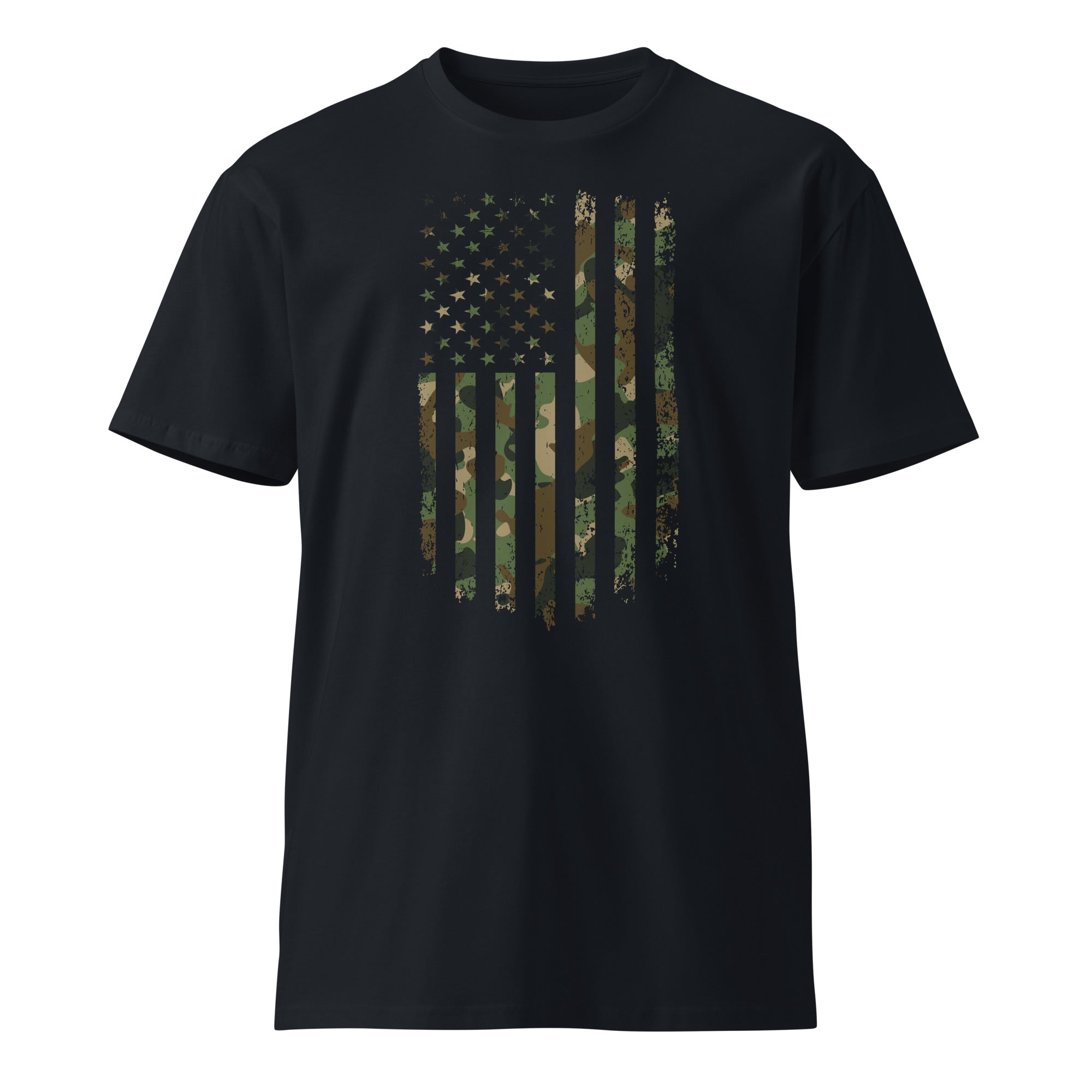 Military Style USA Flag Premium Cotton T-Shirt | Gallory Hive