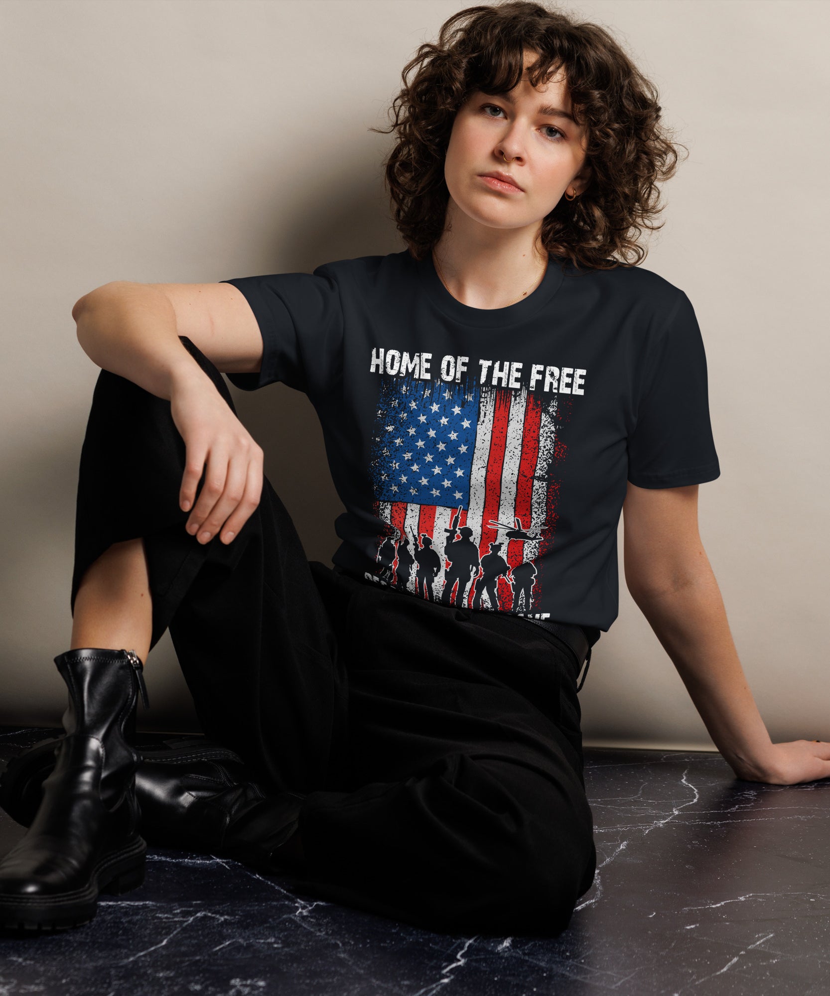 American Freedom Soldier Graphic Premium T-Shirt | Gallory Hive