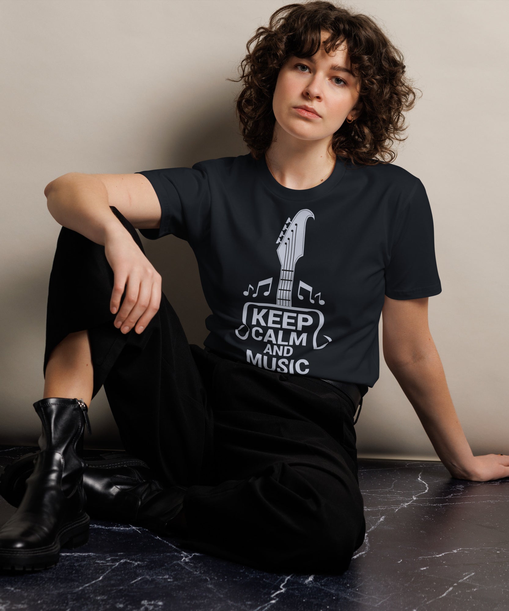Keep Calm and Music Love Guitar T-Shirt | Gallory Hive