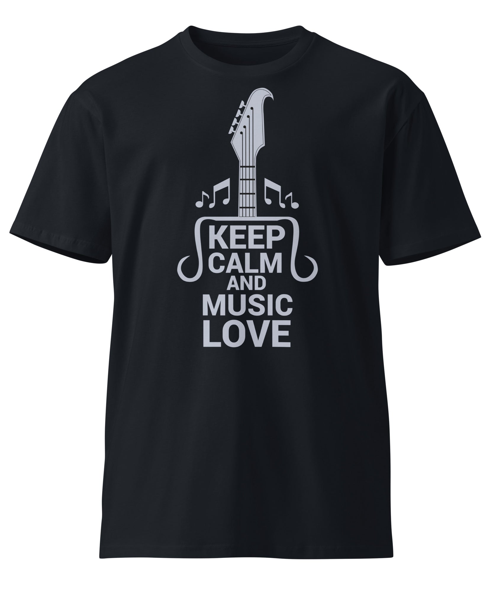 Keep Calm and Music Love Guitar T-Shirt | Gallory Hive
