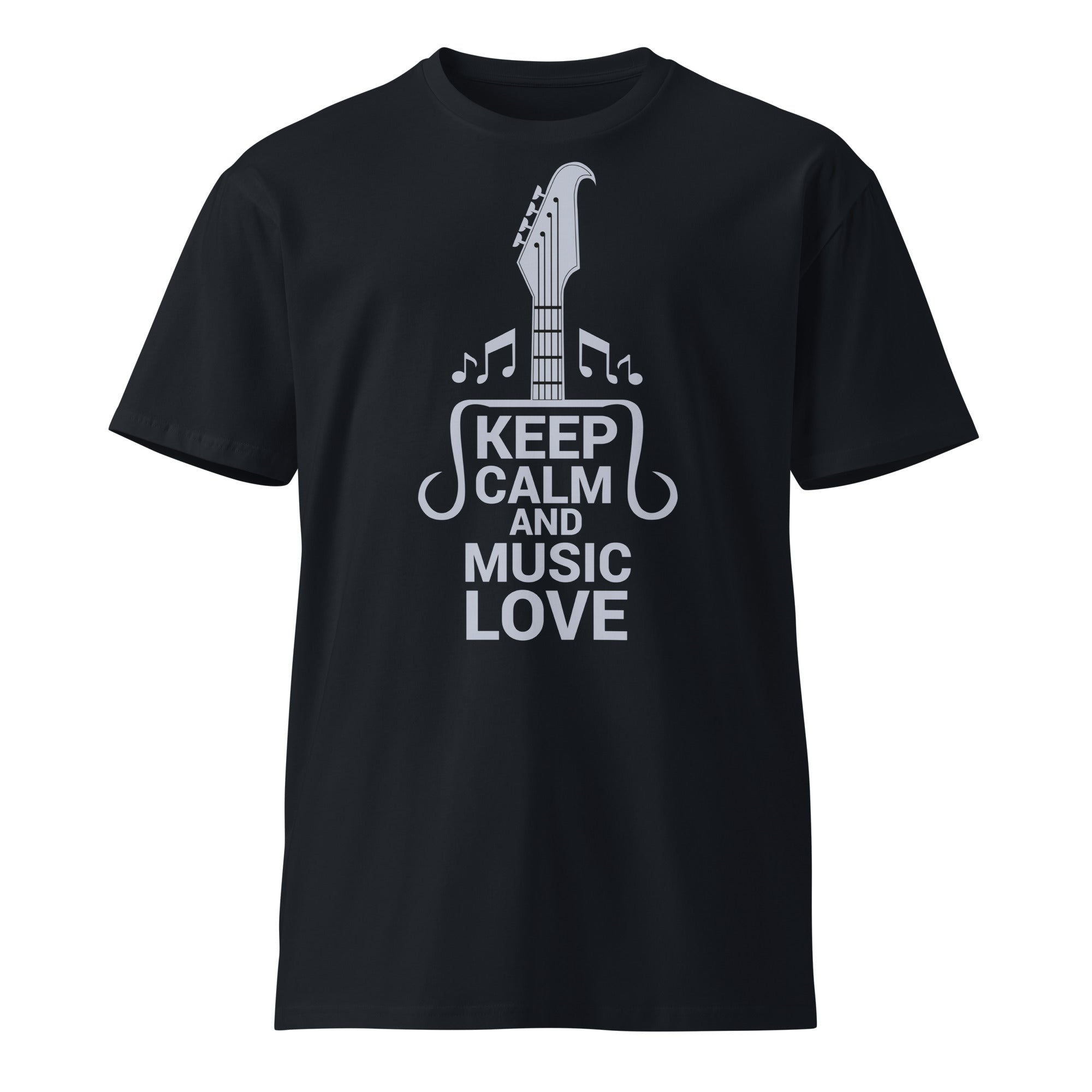 Keep Calm and Music Love Guitar T-Shirt | Gallory Hive