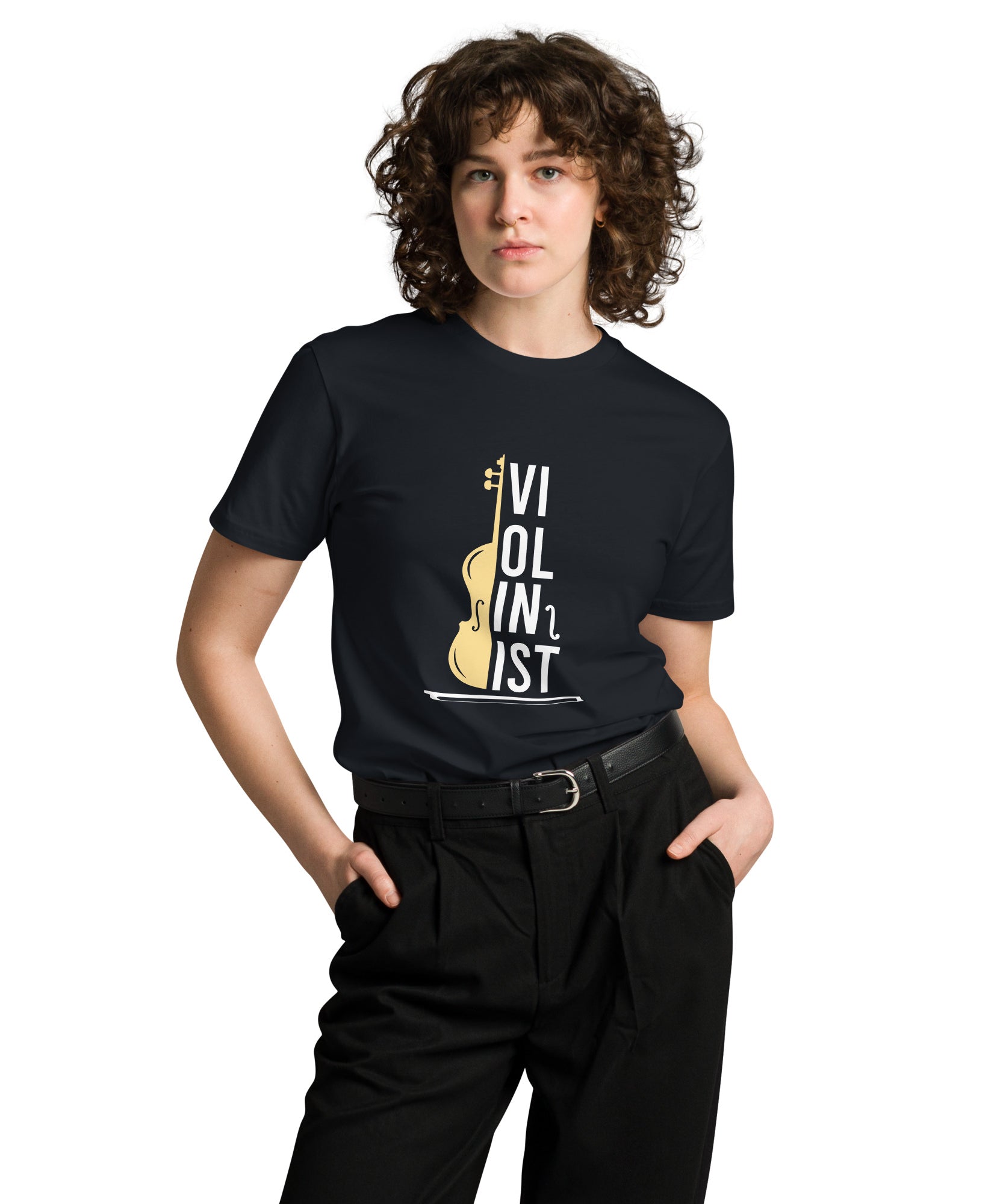 Minimal Violin Silhouette Music T-Shirt | Gallory Hive