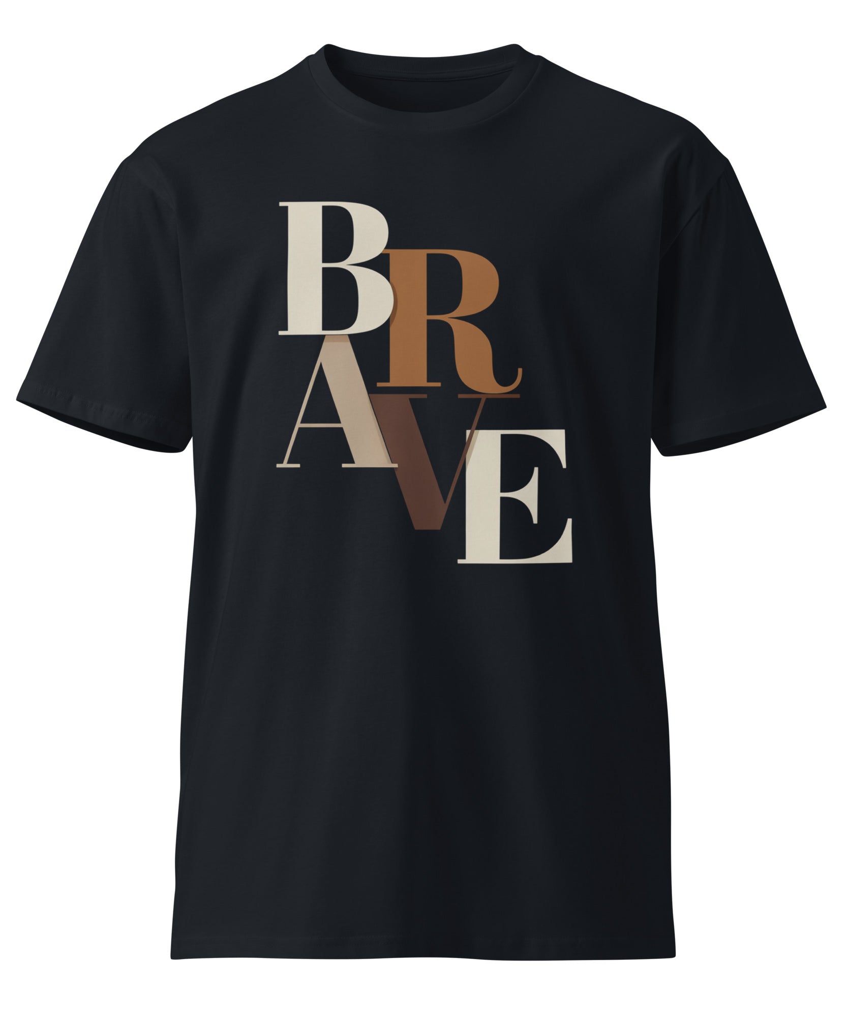 BRAVE Minimalist Neutral Typography Premium T-Shirt | Gallory Hive