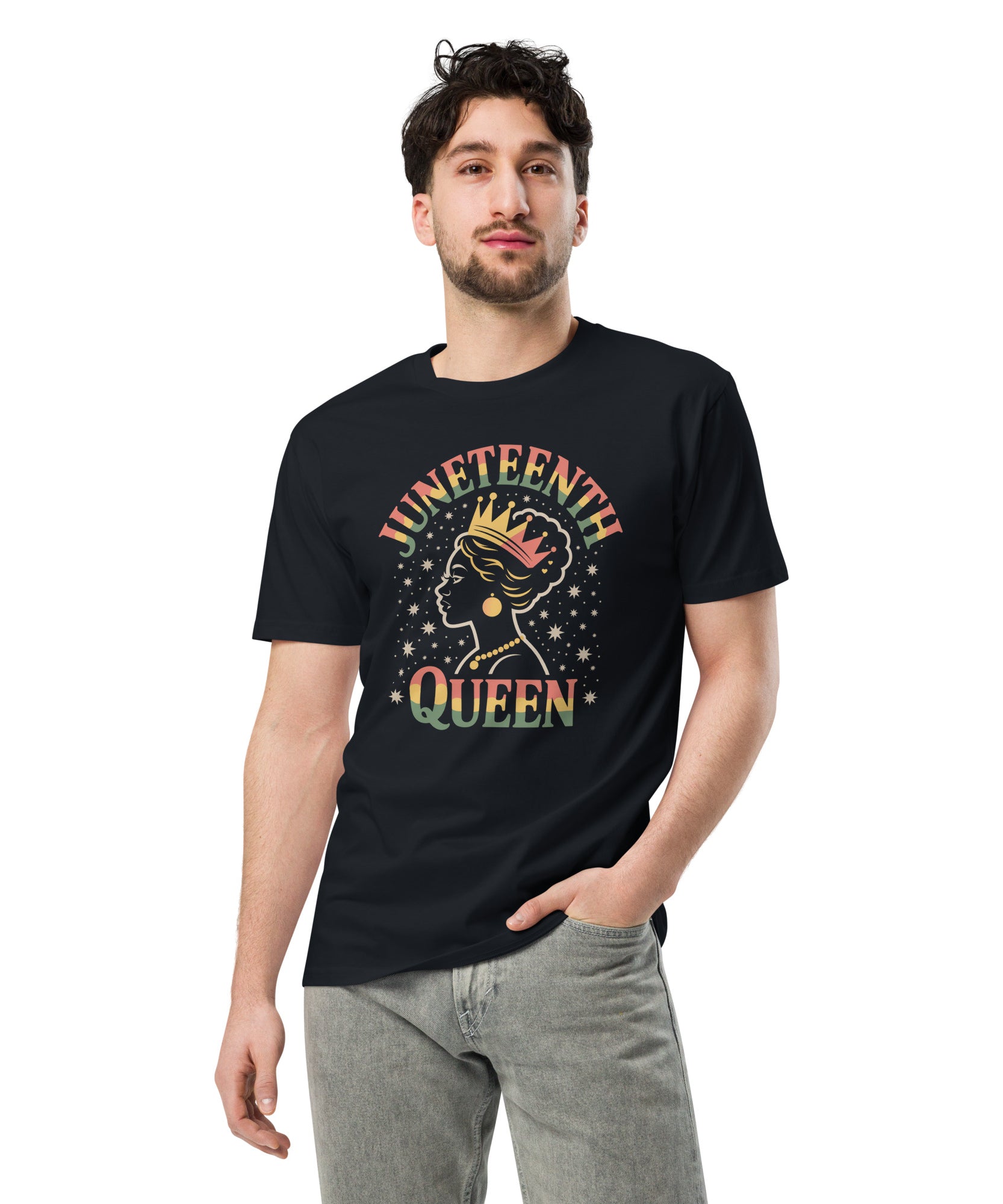 Juneteenth Queen Crown Afro Graphic Unisex Premium T-Shirt | Gallory Hive