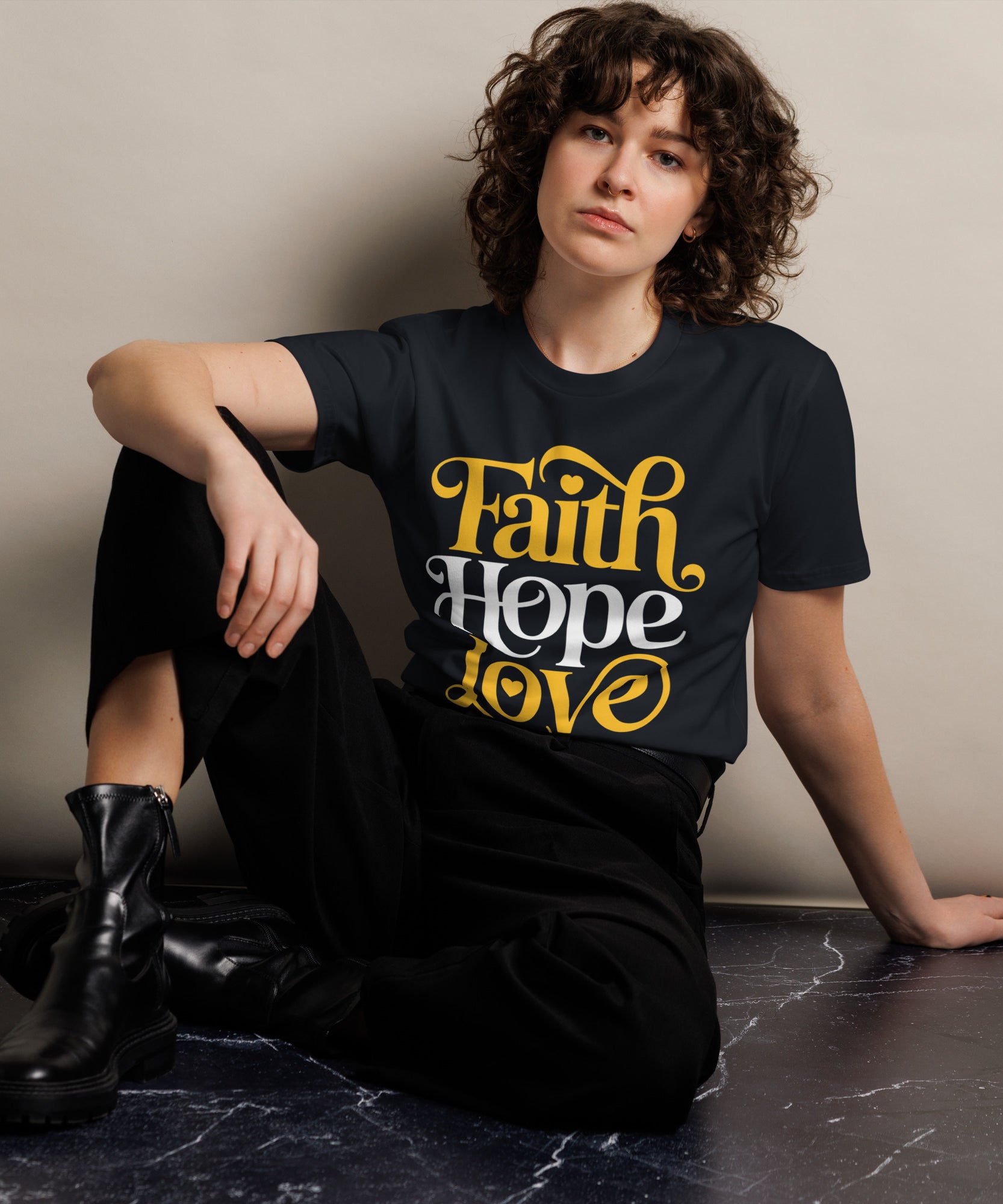 Faith Hope Love Unisex Premium Cotton T-Shirt | Gallory Hive