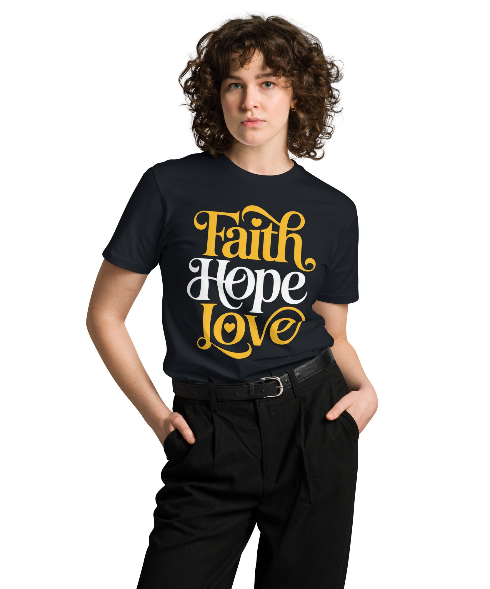 Faith Hope Love Unisex Premium Cotton T-Shirt | Gallory Hive