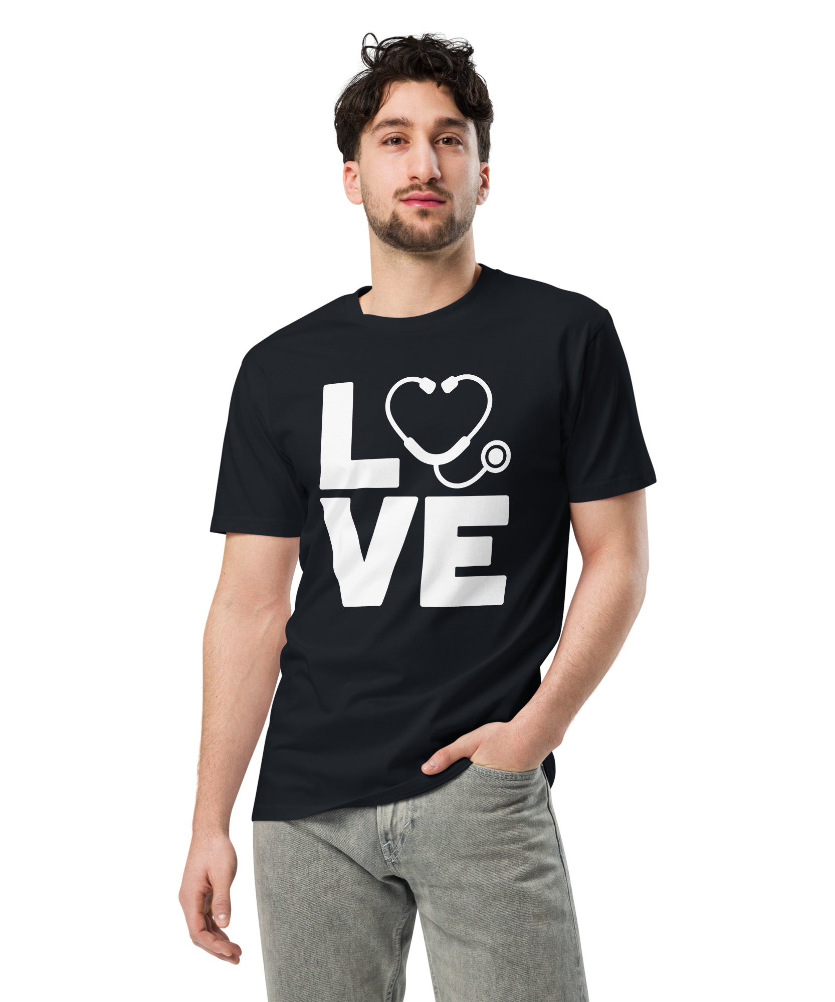 Love Stethoscope Graphic Unisex Premium T-Shirt | Gallory Hive