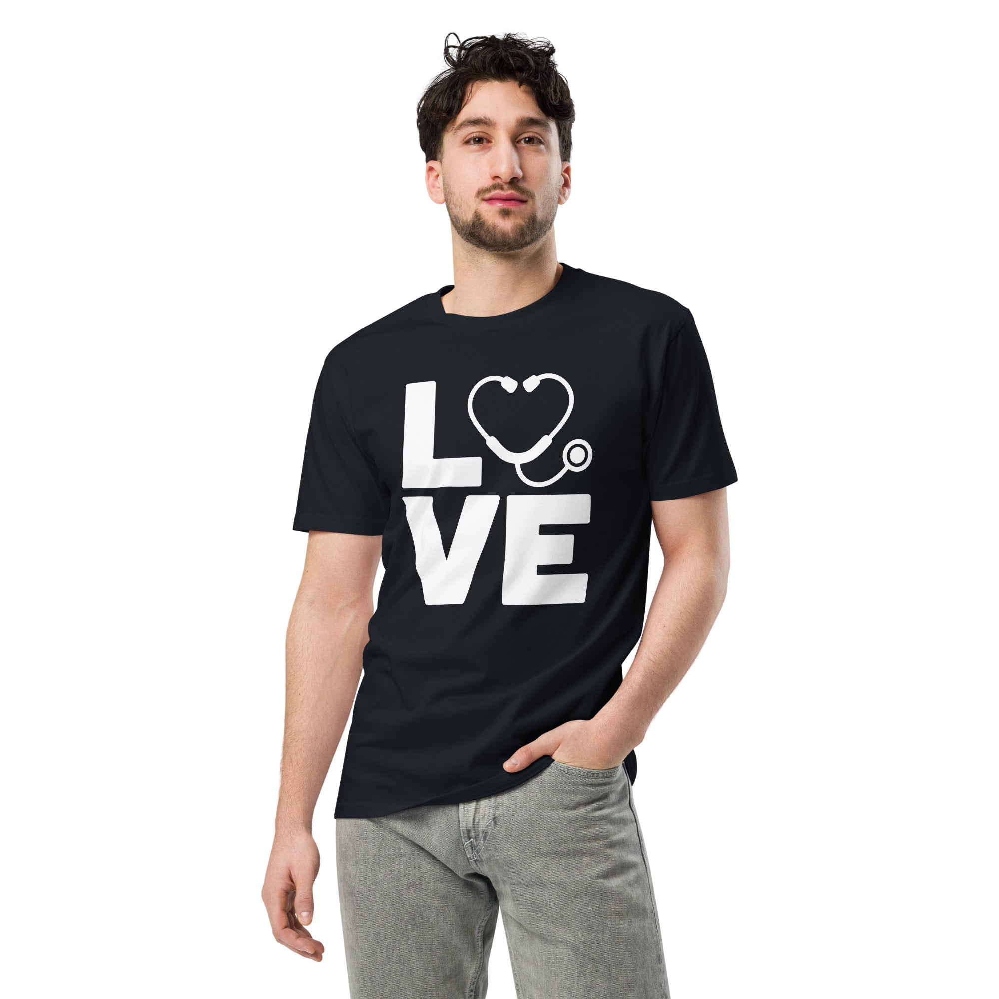 Love Stethoscope Graphic Unisex Premium T-Shirt | Gallory Hive