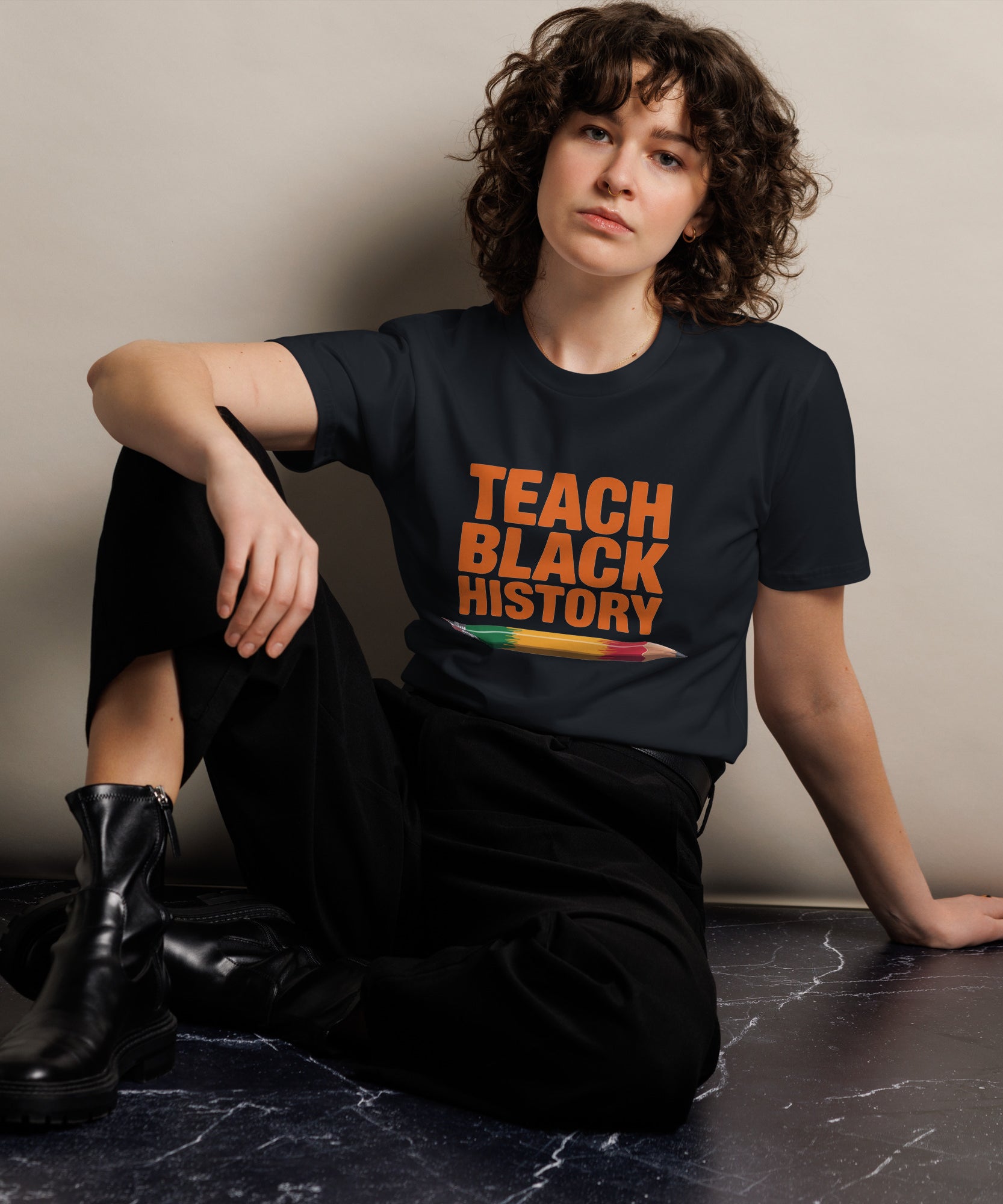 Teach Black History Teacher Pride Graphic Unisex Premium T-shirt | Gallory Hive