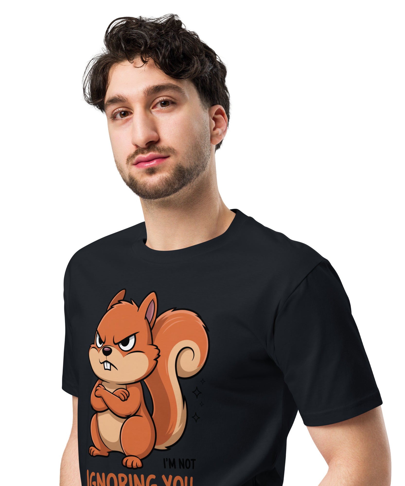 Ignoring You Funny Angry Squirrel Premium Cotton T-Shirt | Gallory Hive
