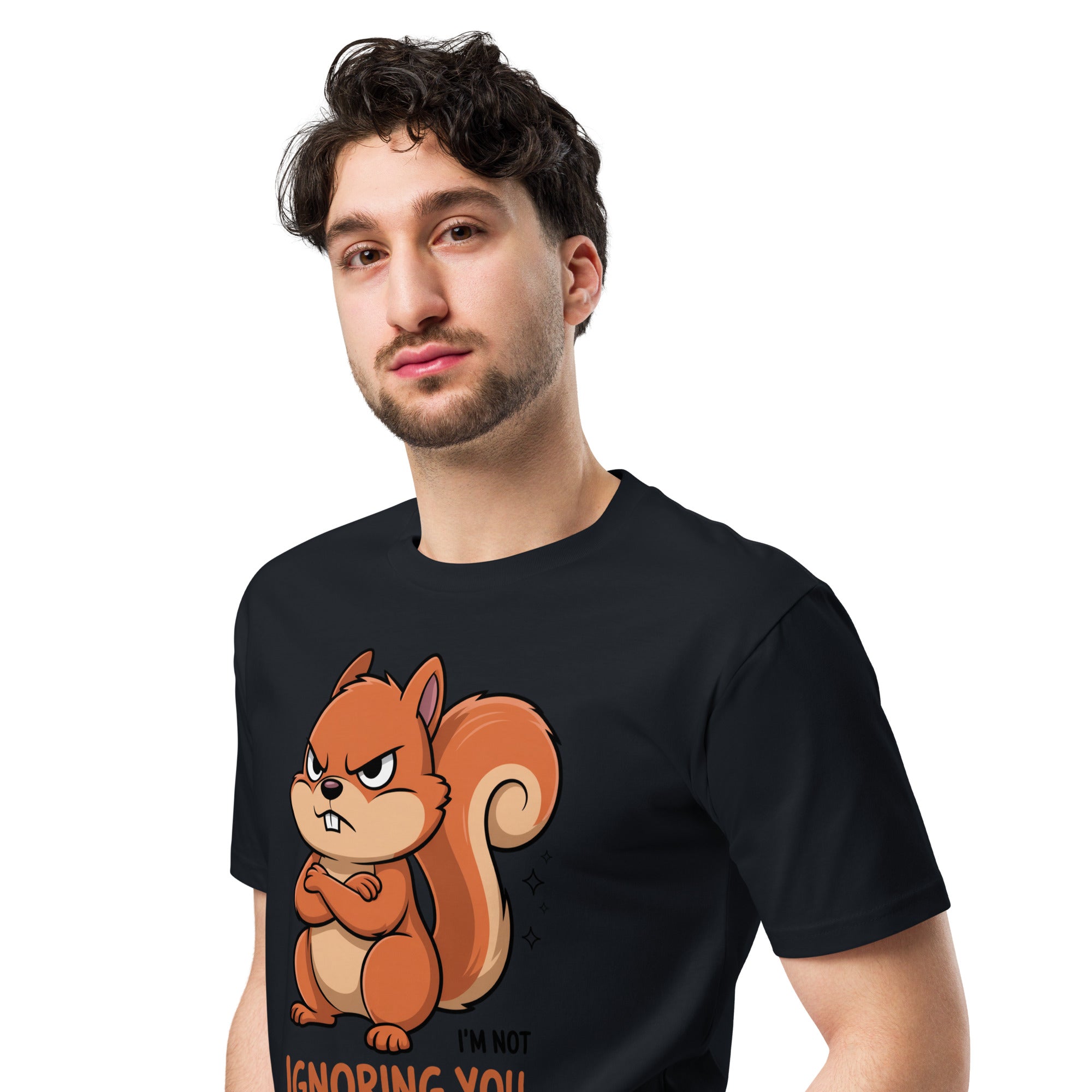 Ignoring You Funny Angry Squirrel Premium Cotton T-Shirt | Gallory Hive
