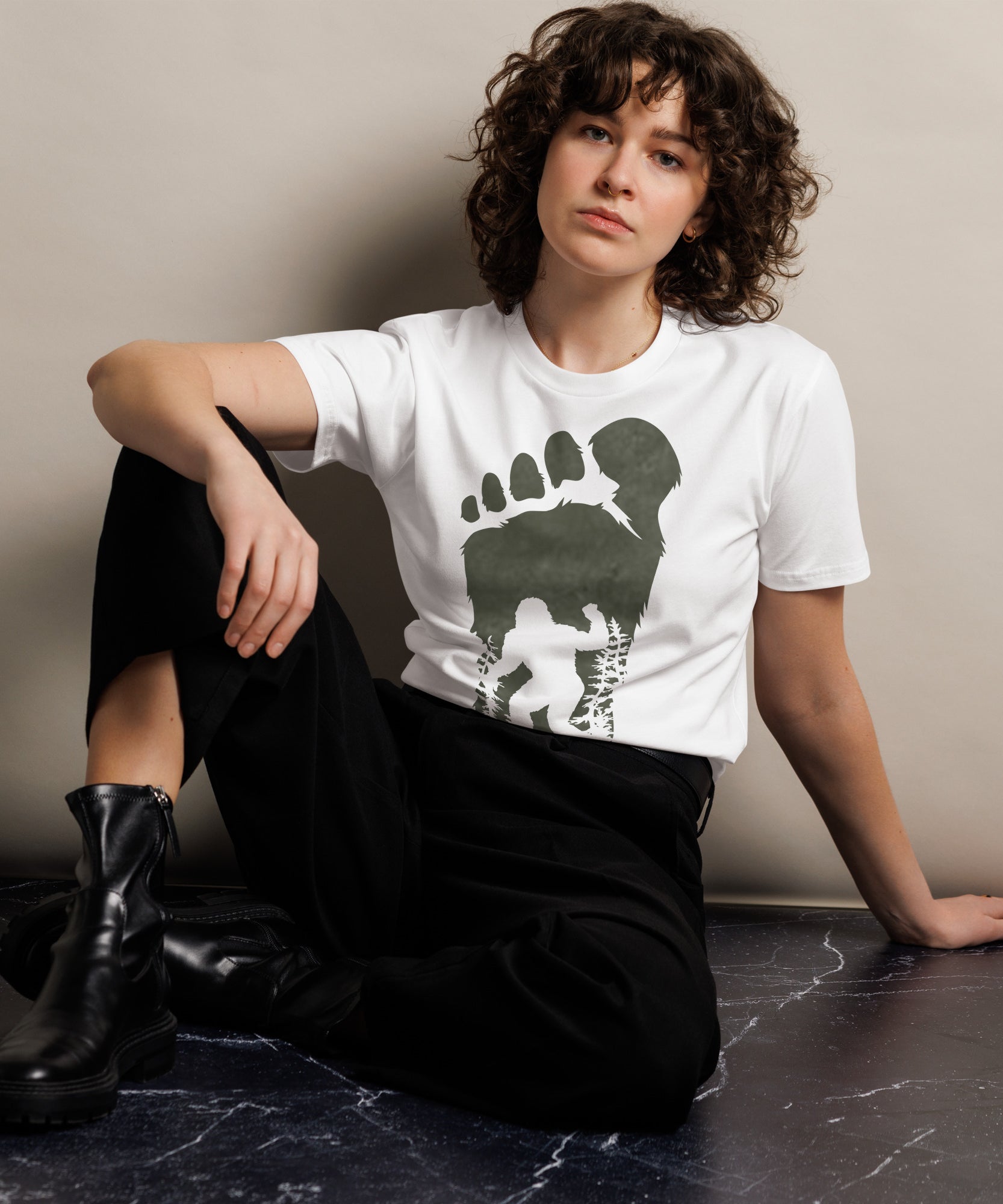 Bigfoot Shadow Art Unisex Graphic T-Shirt | Gallory Hive