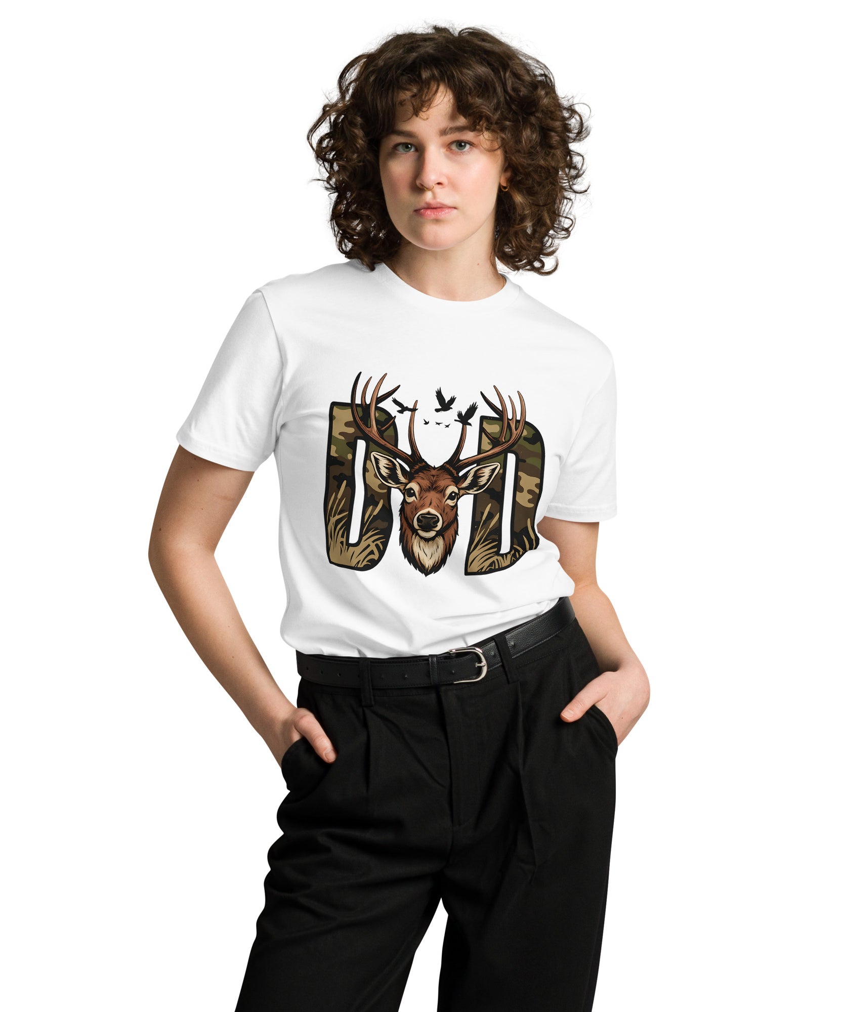 Dad Deer Hunting Premium Cotton T-Shirt | Gallory Hive