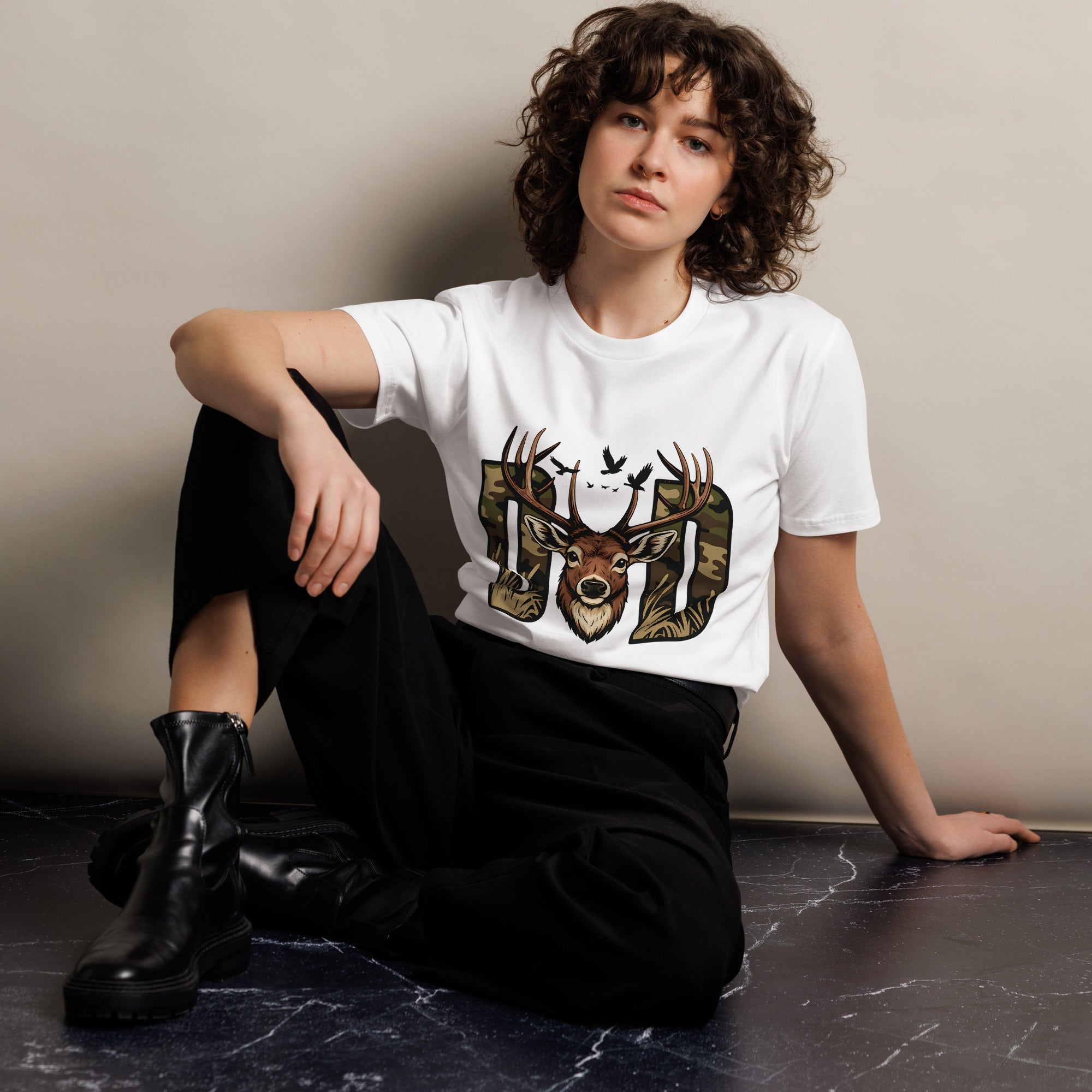 Dad Deer Hunting Premium Cotton T-Shirt | Gallory Hive