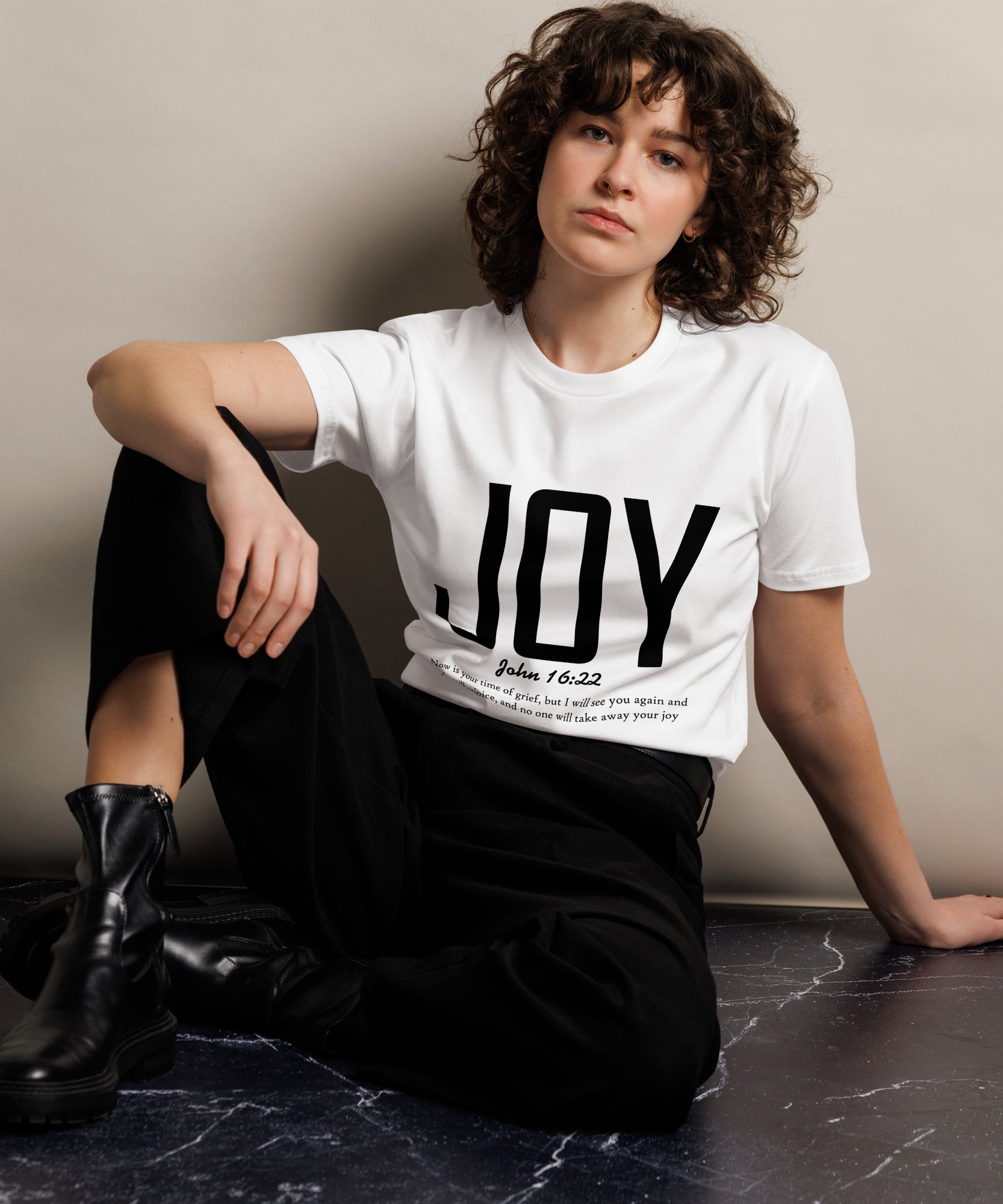 Joy Faith Inspirational Premium Unisex Cotton T-Shirt | Gallory Hive