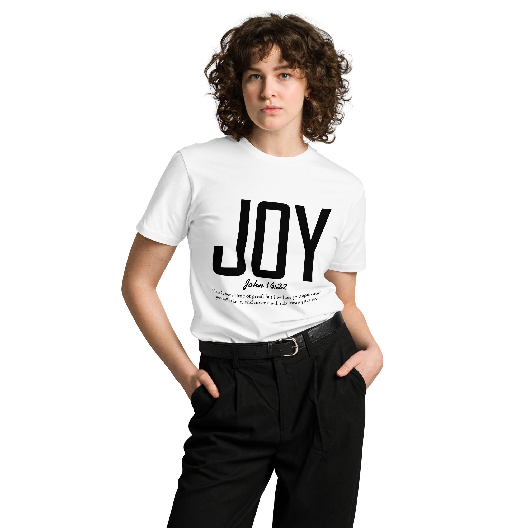 Joy Faith Inspirational Premium Unisex Cotton T-Shirt | Gallory Hive