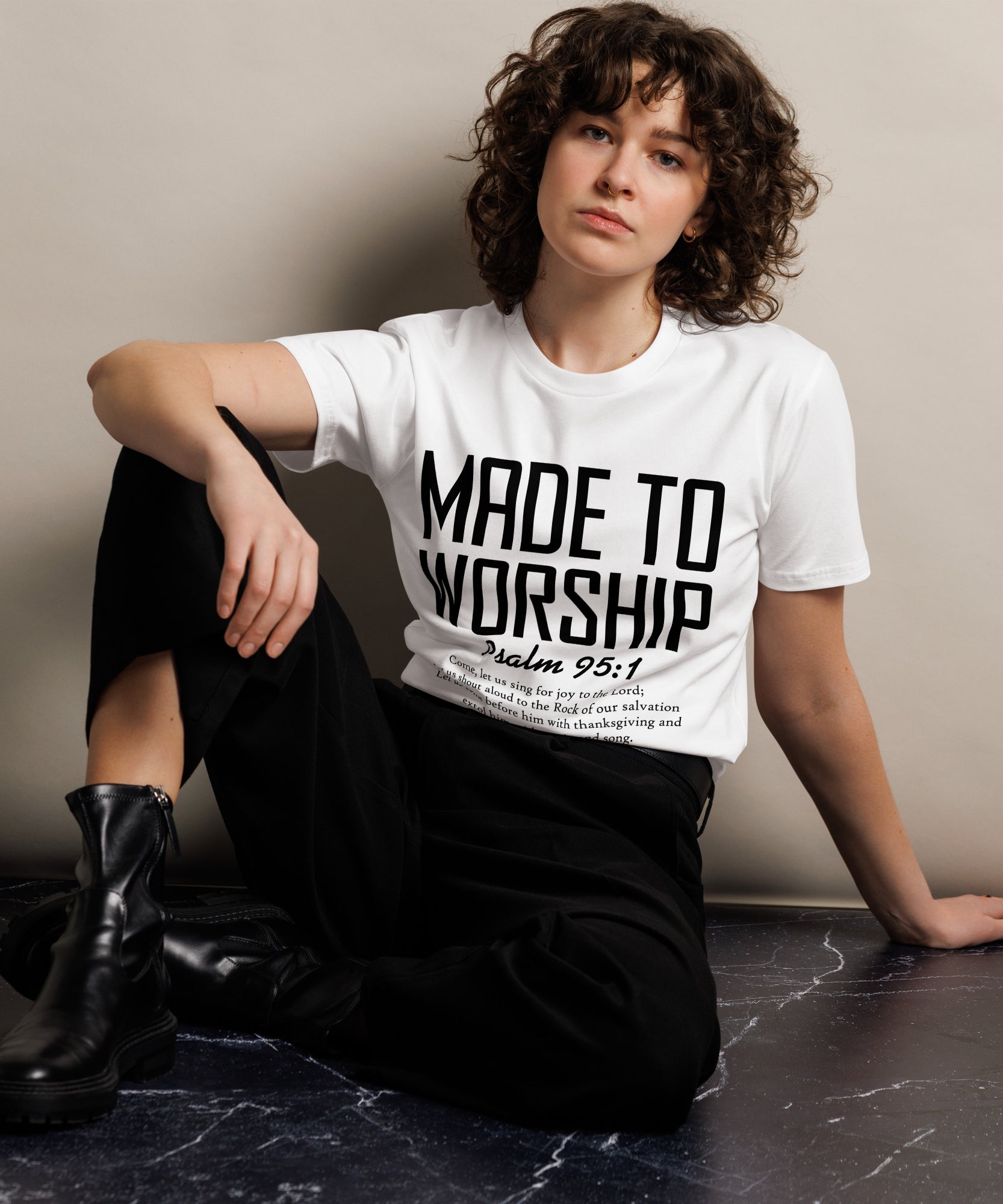 Made to Worship Inspirational Premium Cotton T-Shirt | Gallory Hive